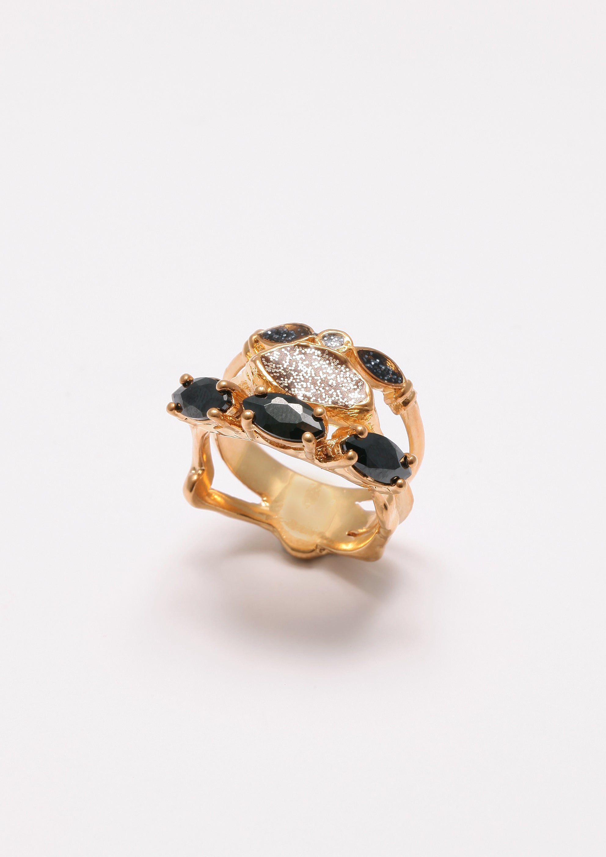 Voodoo Jewels Bold Shapes Dalia anello bronzo dorato marquise