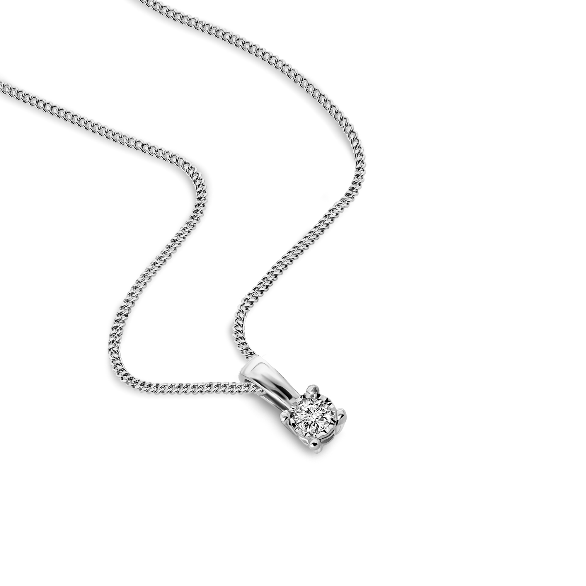 Miore Collana oro bianco 9Kt catena donna oro 375