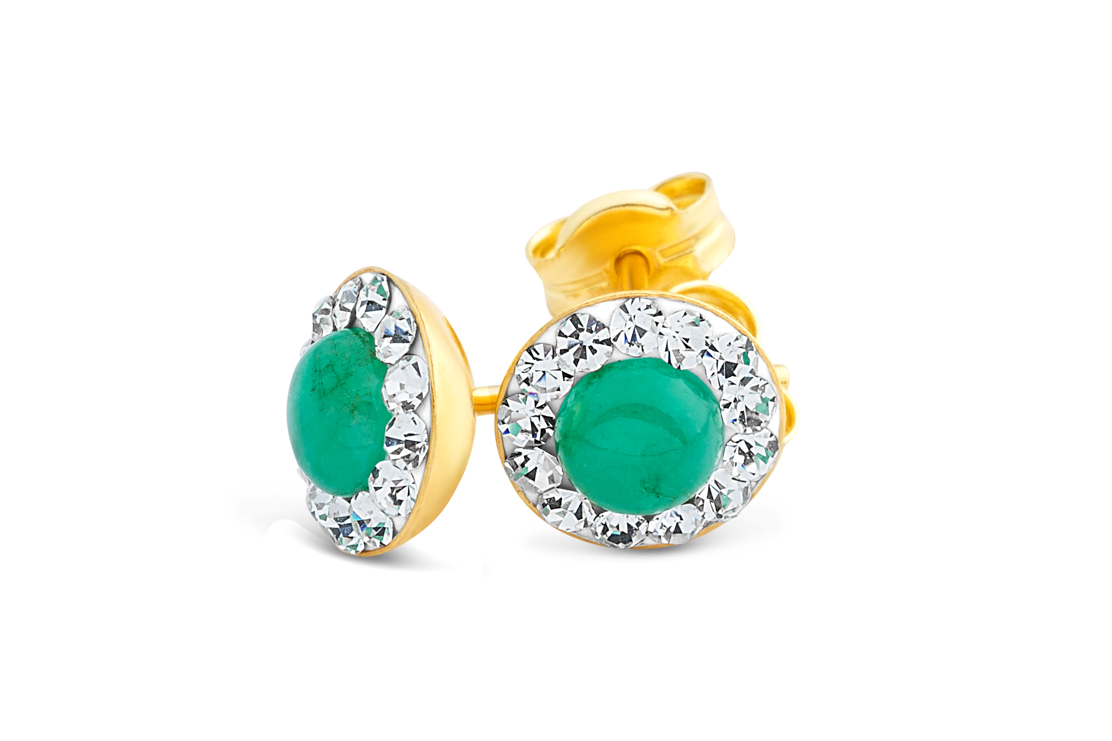 Miore Orecchini oro giallo 9kt smeraldo naturale