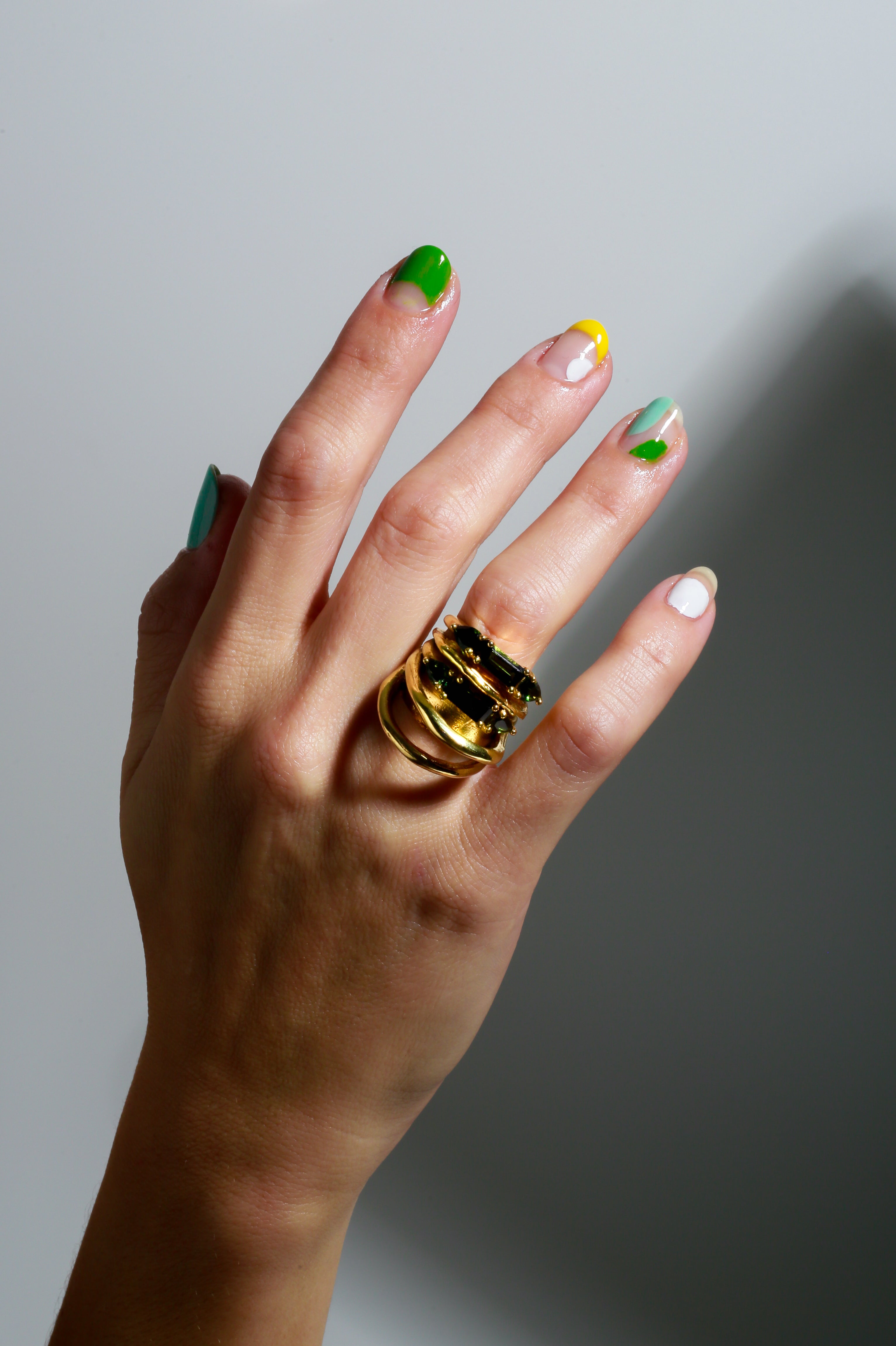 Voodoo Jewels Bold Shapes Socle anello tormaline oro / argento