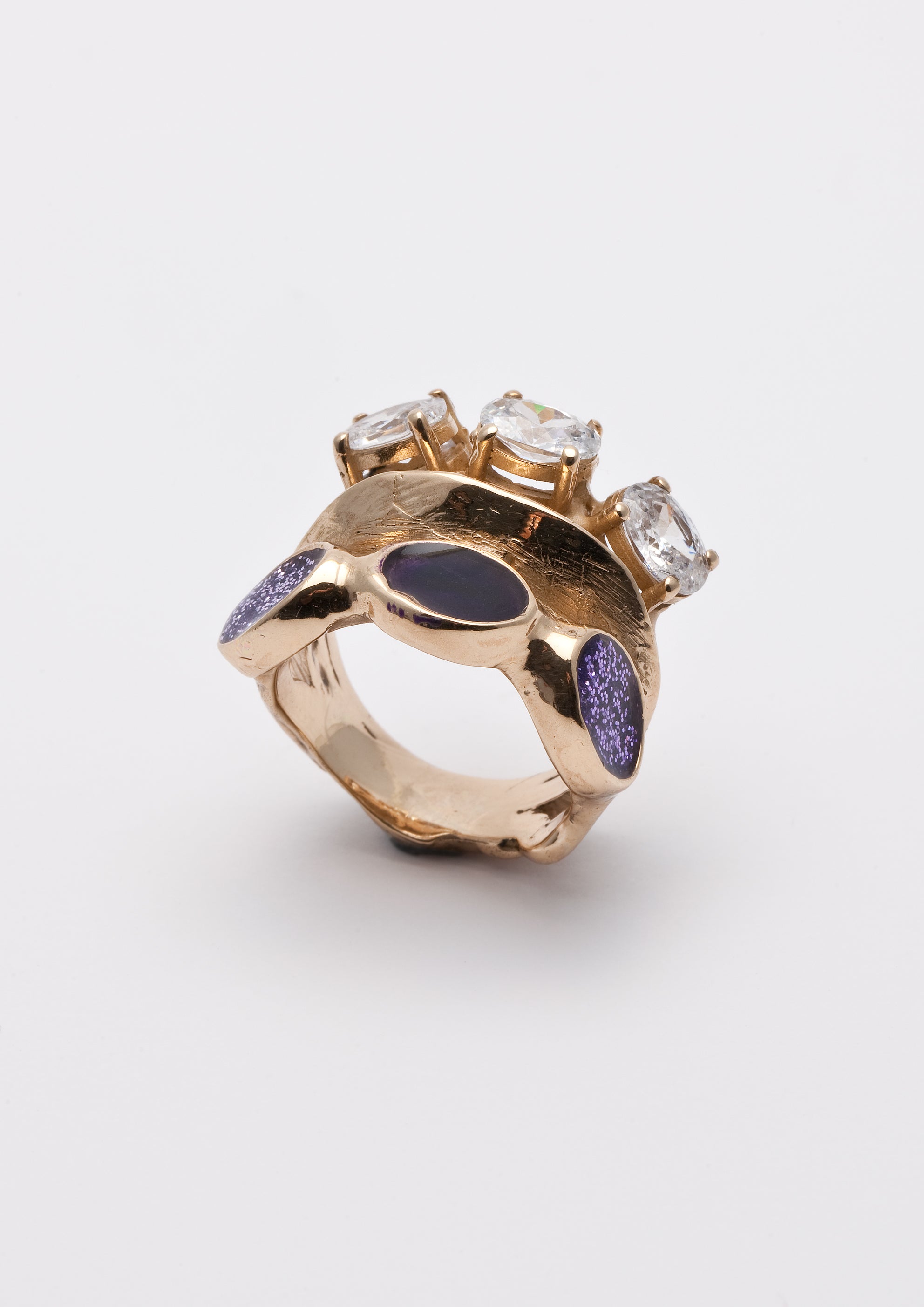 Voodoo Jewels Bold Shapes Saledo anello bronzo dorato pietre