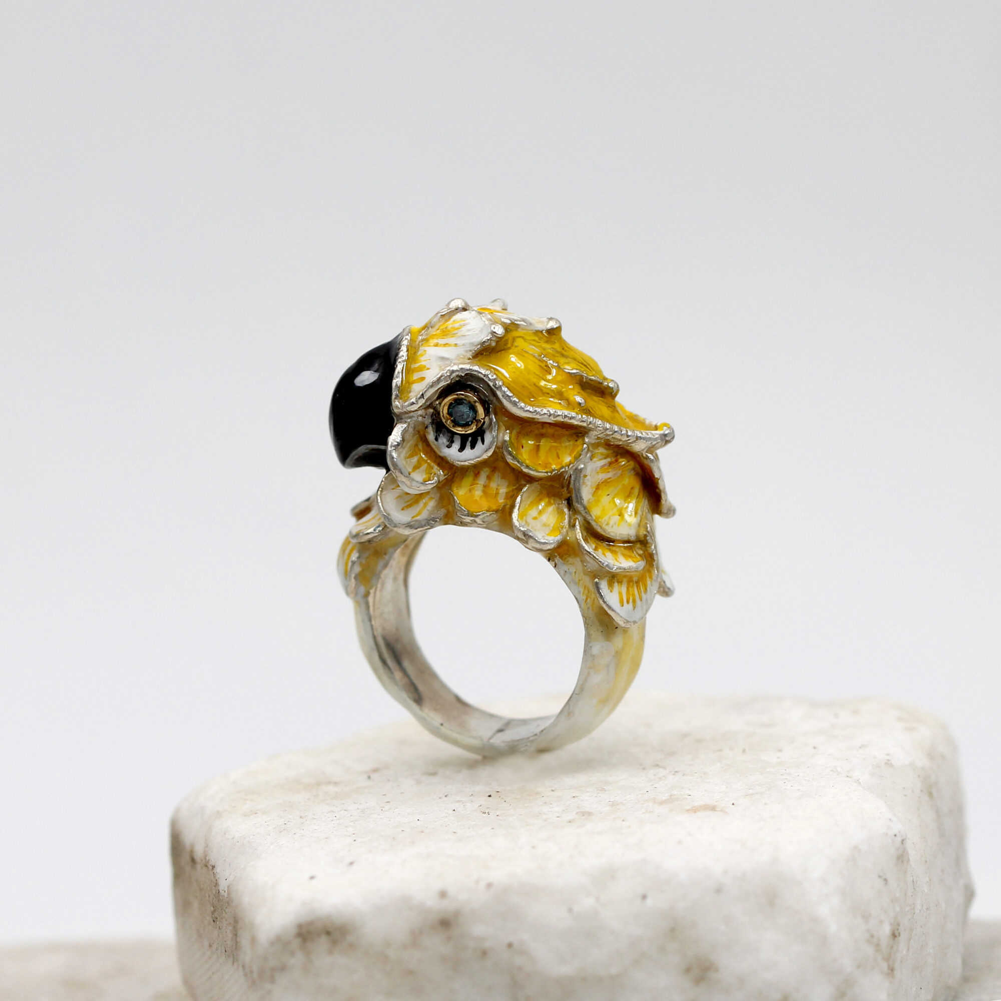 Anna Gioielli Jolly Jewels Anello Pappagallo Smalto Diamanti Blu