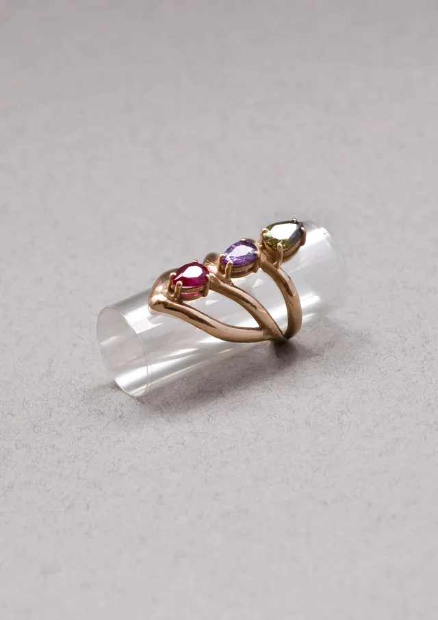 Voodoo Jewels Bold Shapes Pistil Anello Bronzo Pietre Goccia