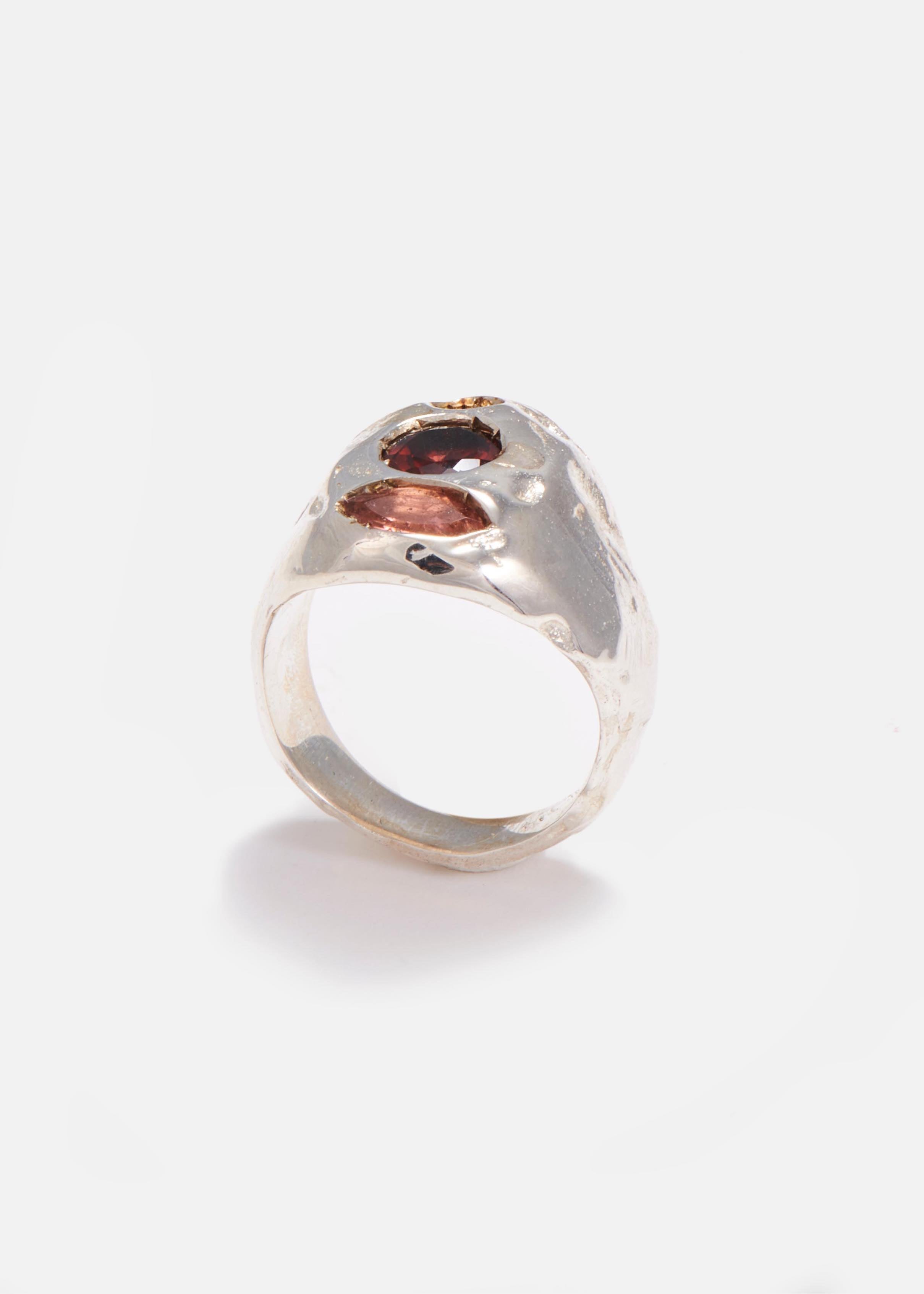 Voodoo Jewels Bold Shapes Sayula anello chevalier taglia M