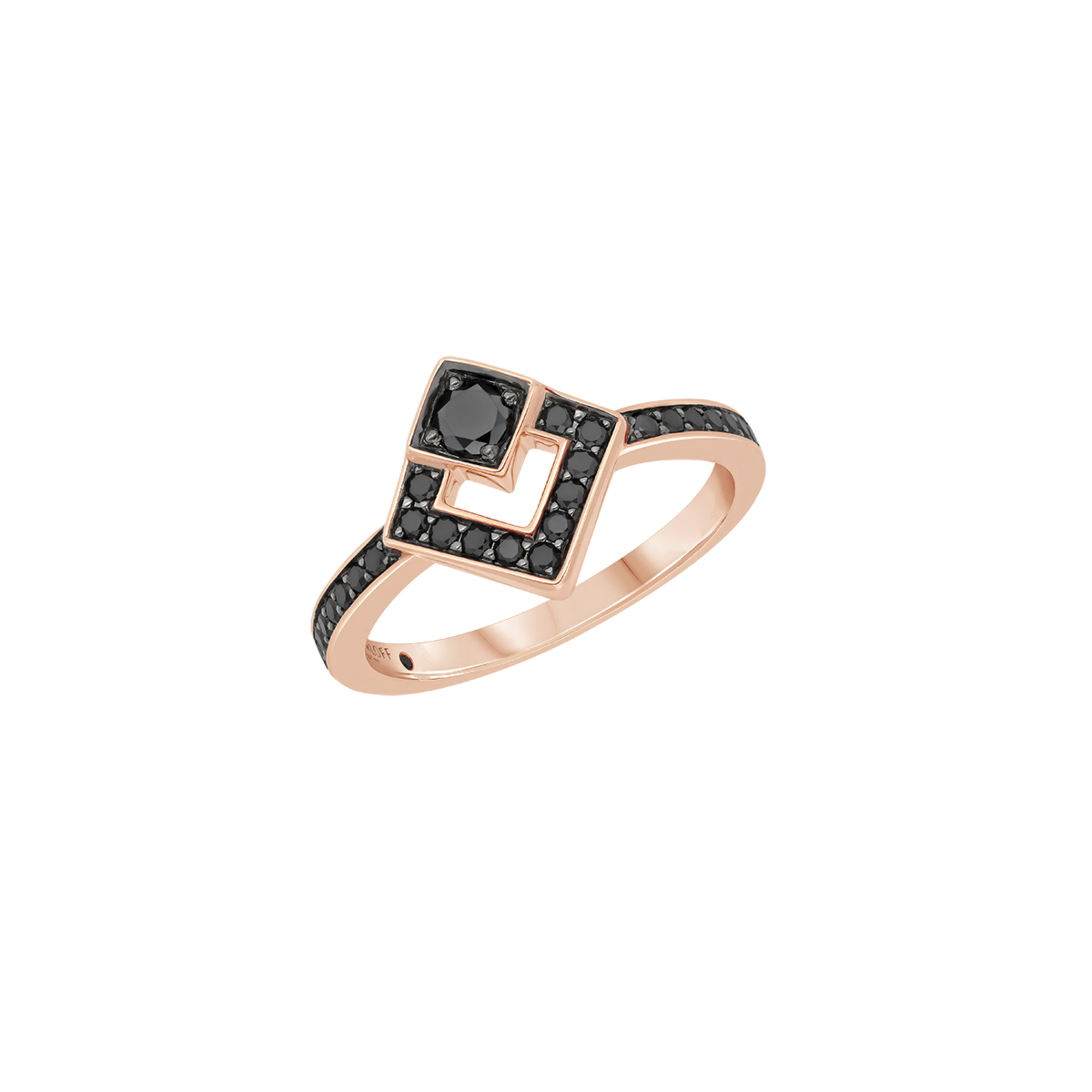 Korloff Éclat JL-JER02-PG/BD anello oro rosa diamanti neri