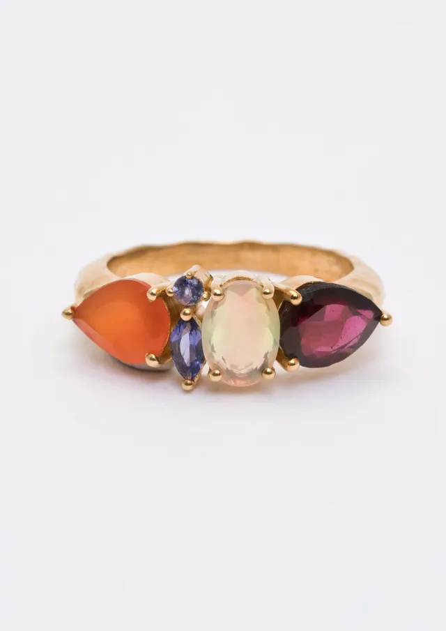 Voodoo Jewels Bold Shapes Deepa anello oro opale taglia M