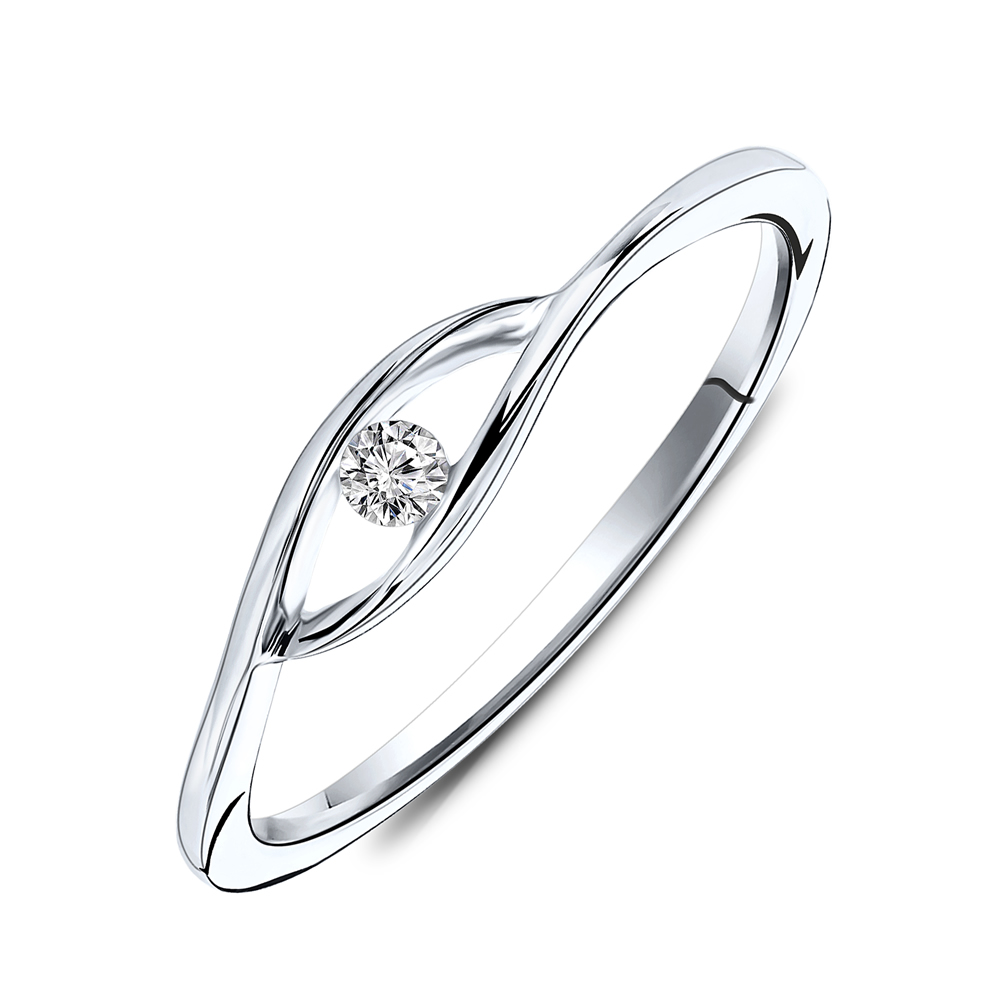 Miore Anello Oro Bianco 9Kt