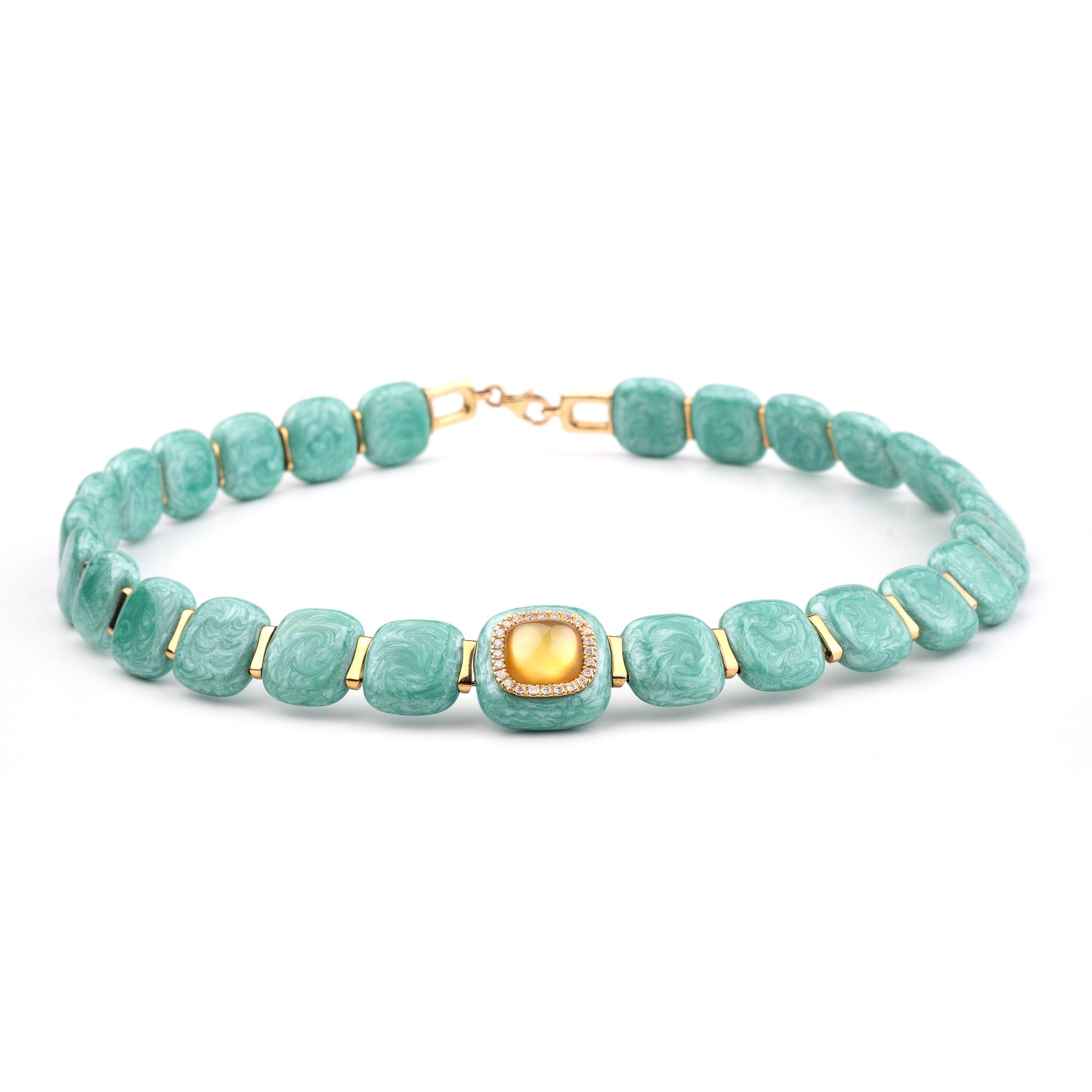 Noi Gioielli Firenze 1873 Mistica collana oro giallo citrino menta