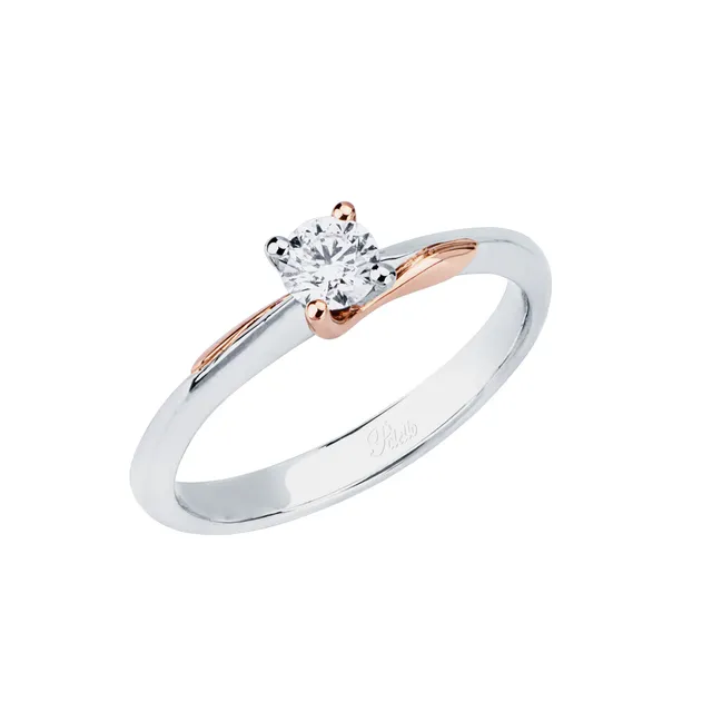 Polello Si Lo Voglio Anello Solitario Platino Oro Rosa Diamanti