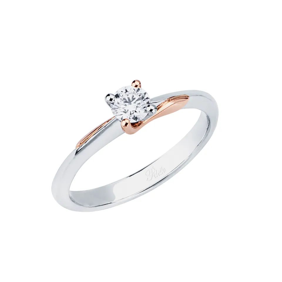 Polello Si Lo Voglio Anello Solitario Platino Oro Rosa Diamanti