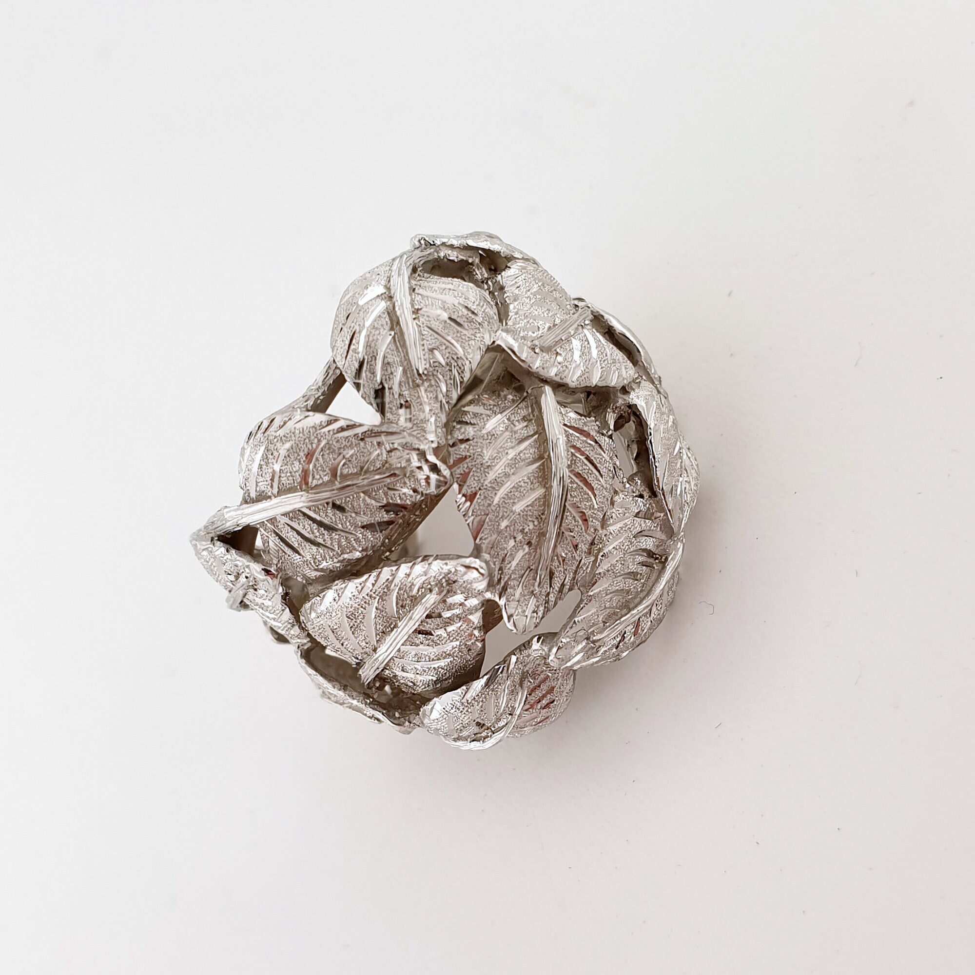 Anna Gioielli Fiorentino Anello argento con foglie incise