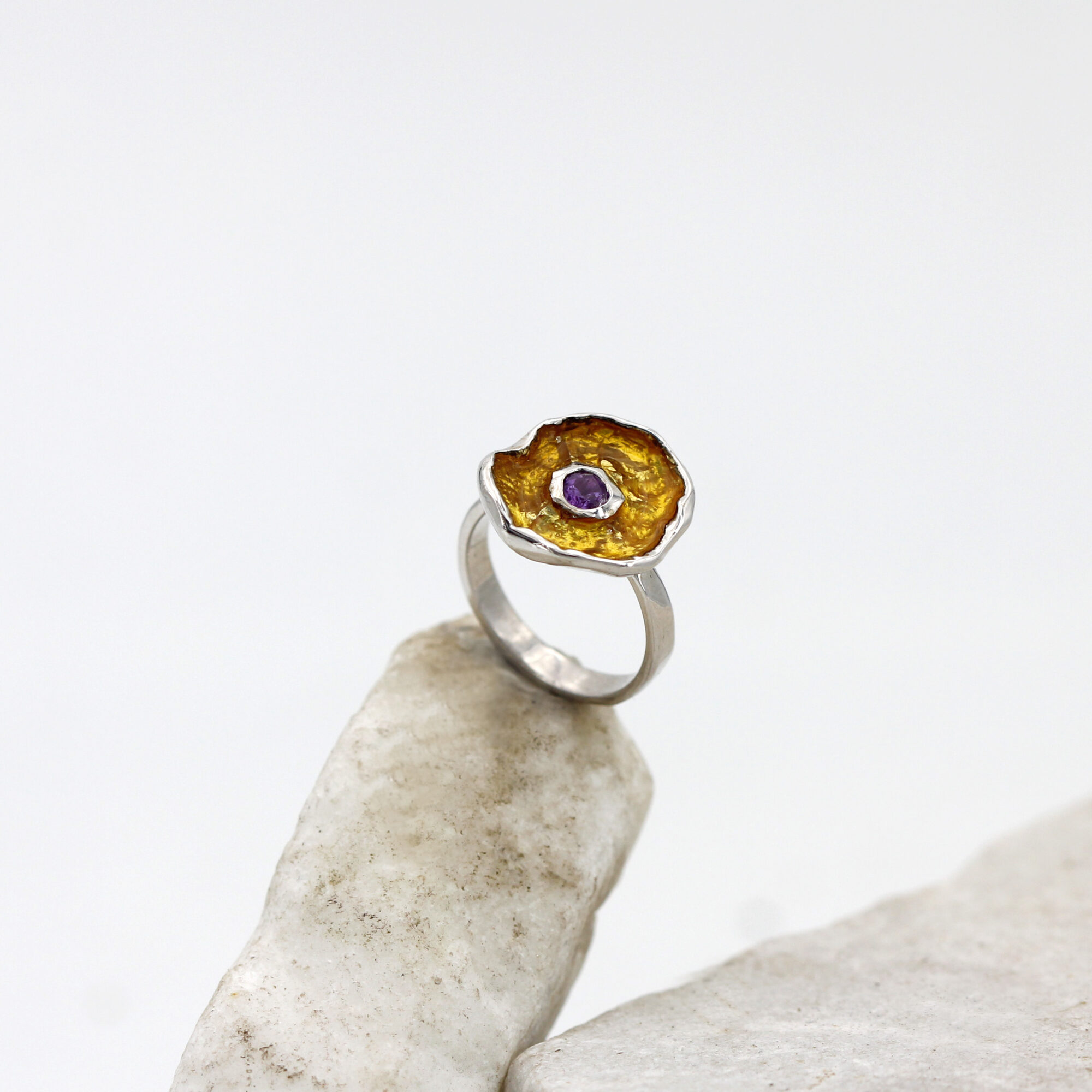 Anna Gioielli Winter Flower Small anello argento ametista