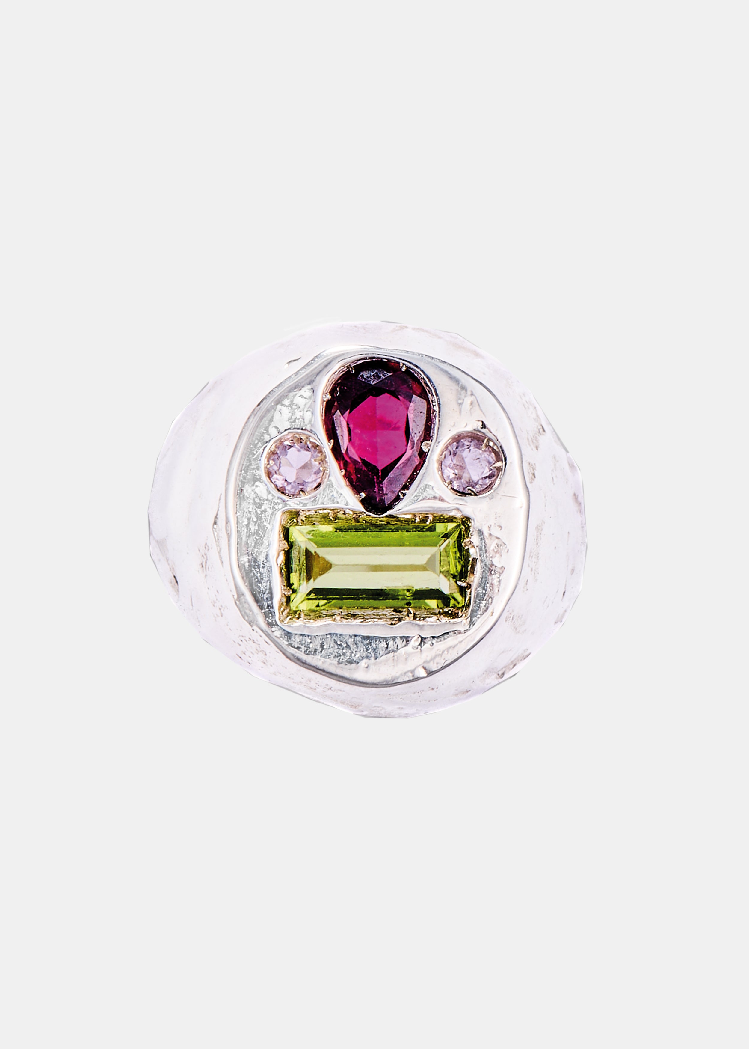 Voodoo Jewels Bold Shapes Naica Ring anello granato argento