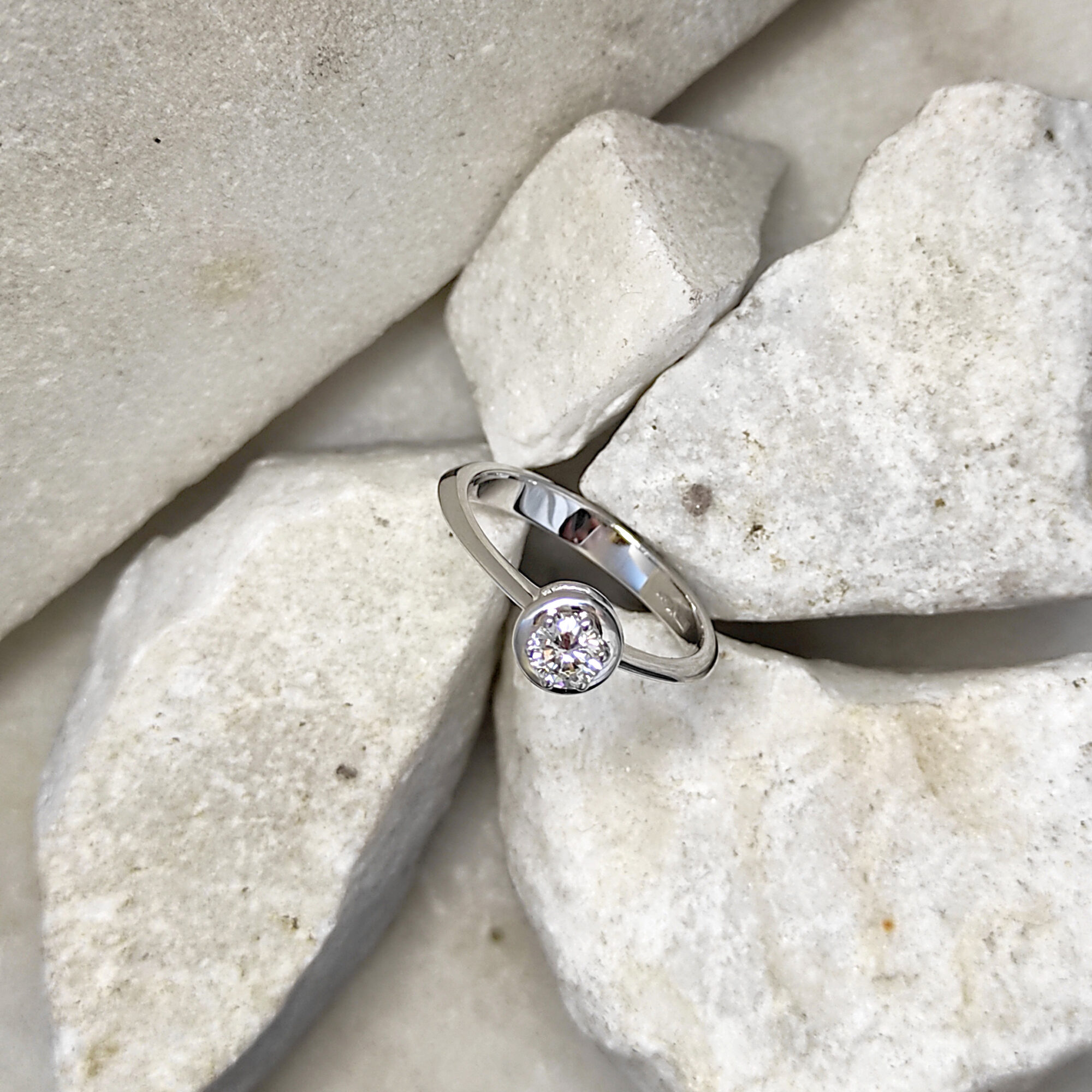 Anna Gioielli Gioielli Classici anello solitario oro bianco 0,25 ct