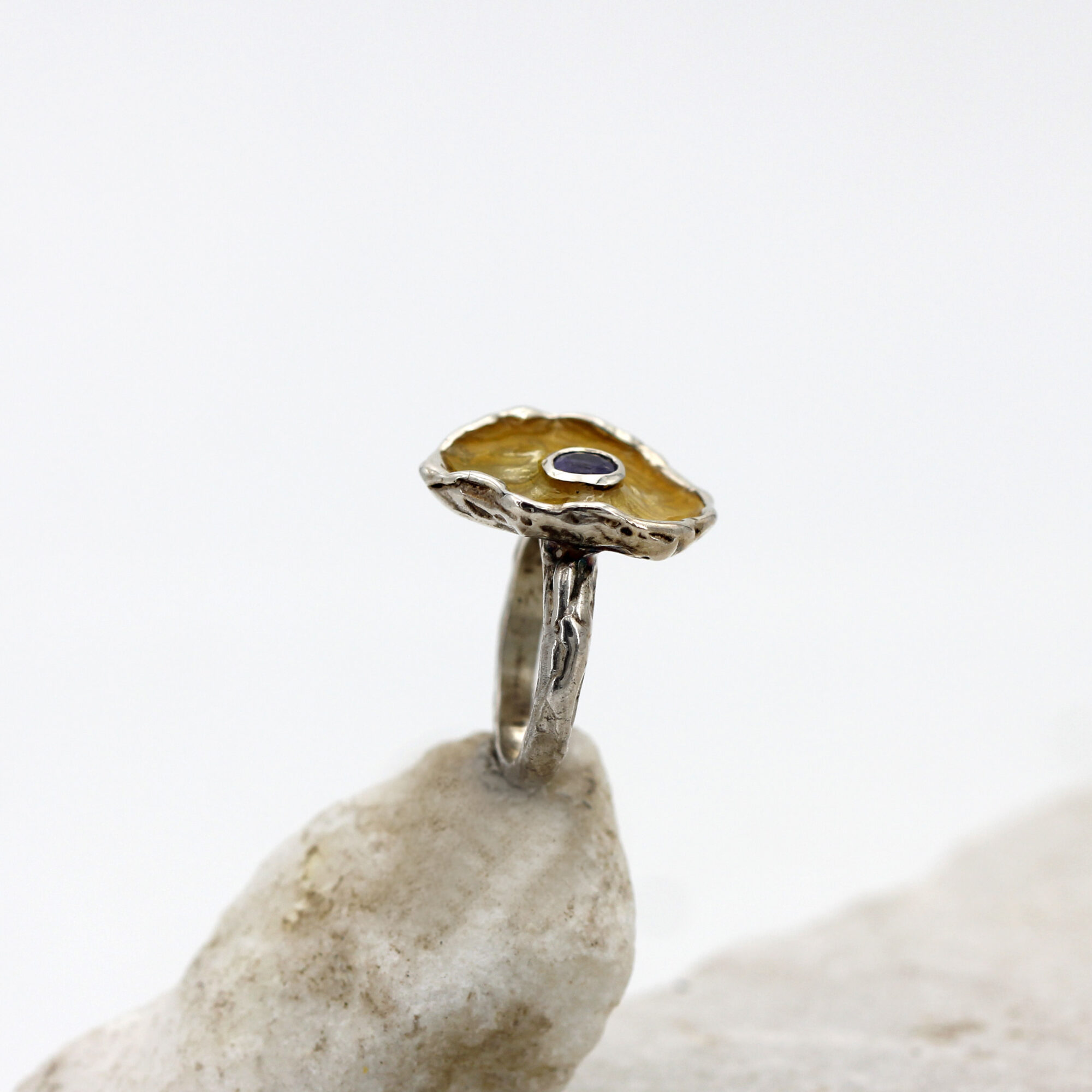 Anna Gioielli Winter Flower anello argento iolite 17mm