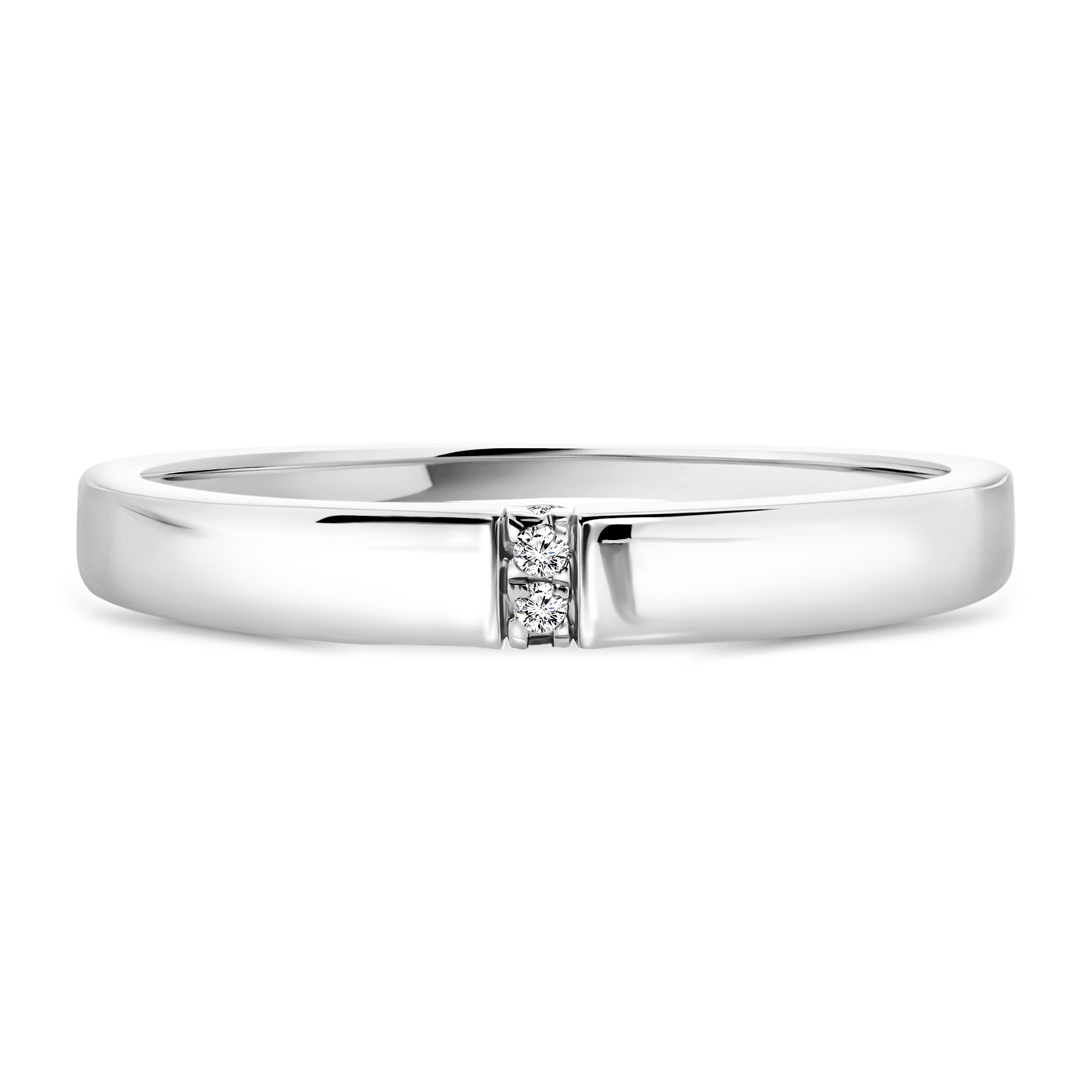 Miore Anello Oro Bianco 9Kt Liscio
