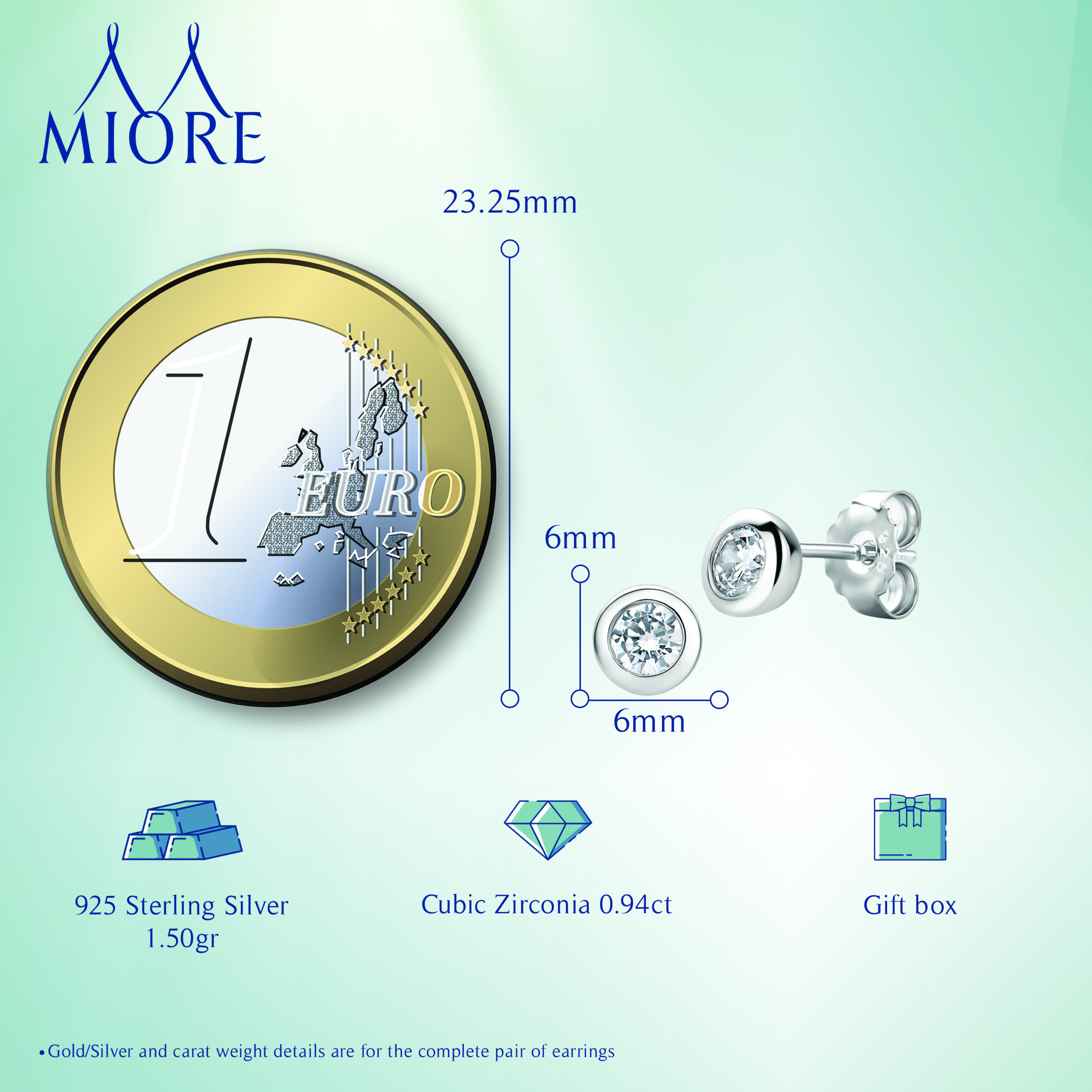 Miore Earrings orecchini argento 925 zirconia