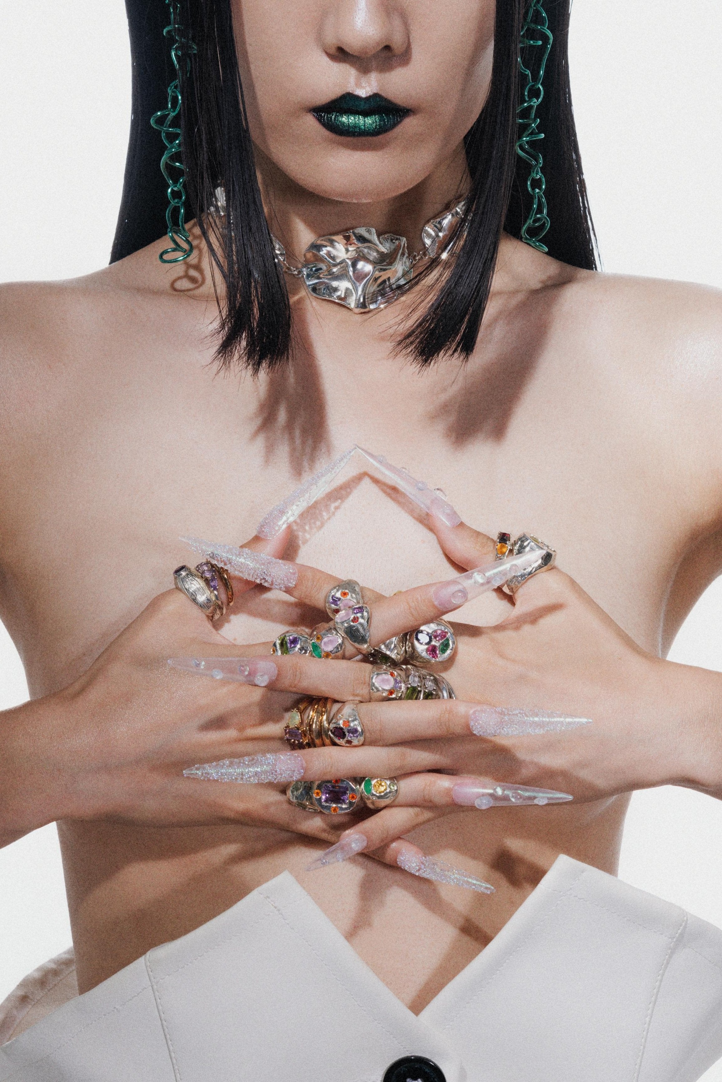 Voodoo Jewels Bold Shapes Flores anello chevalier ametista