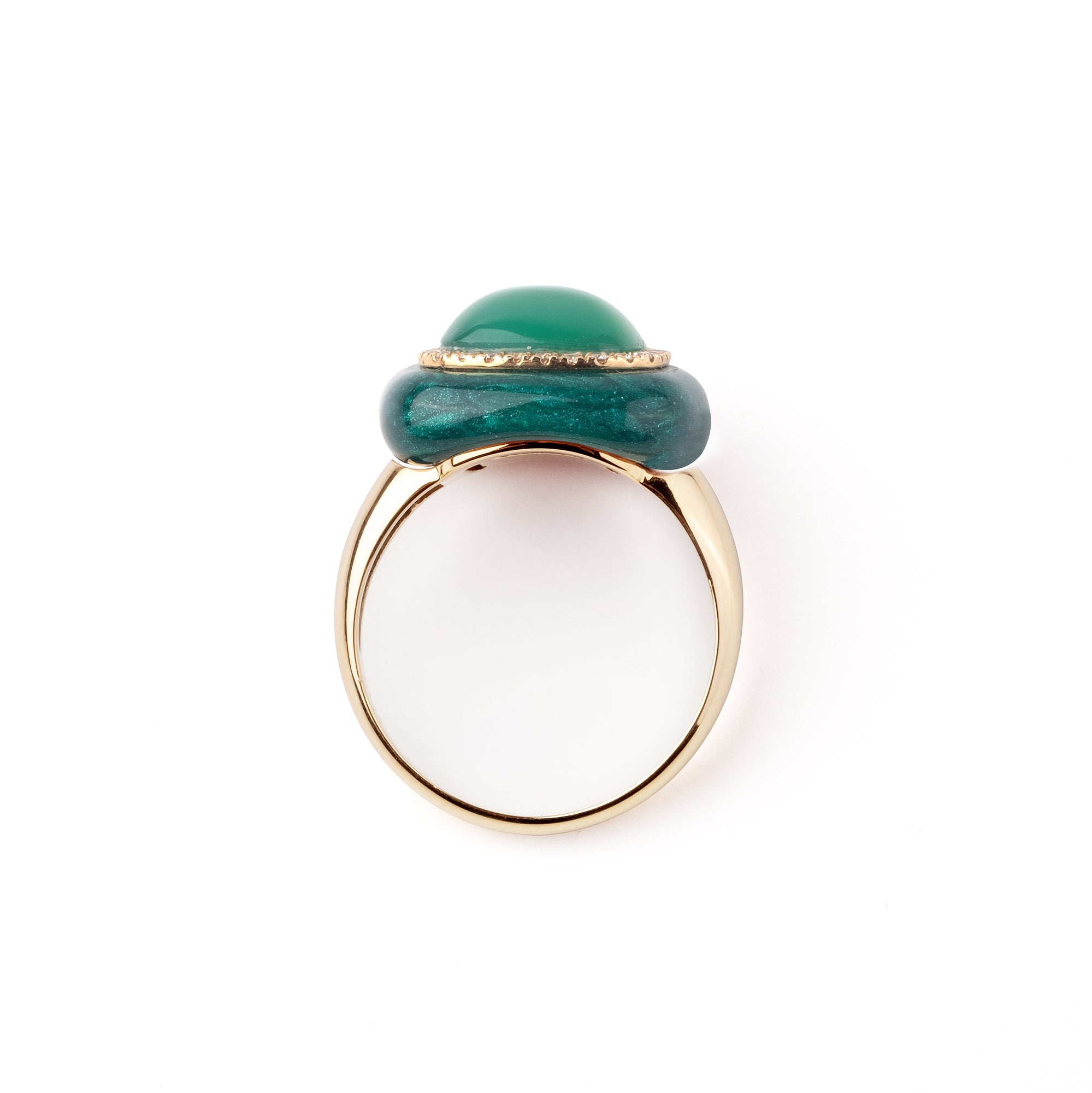 Noi Gioielli Firenze 1873 Mistica anello oro giallo agata verde 0,20 ct