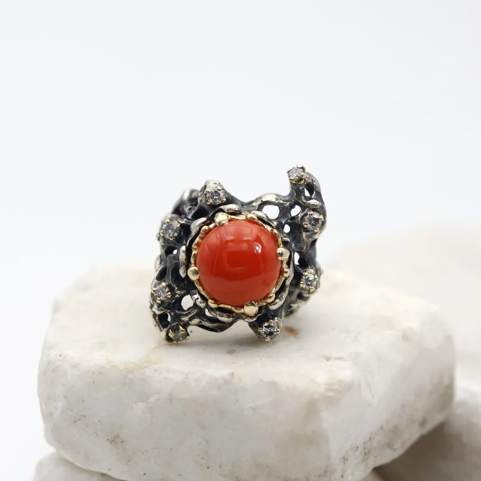 Anna Gioielli Jolly Jewels anello argento oro corallo diamanti