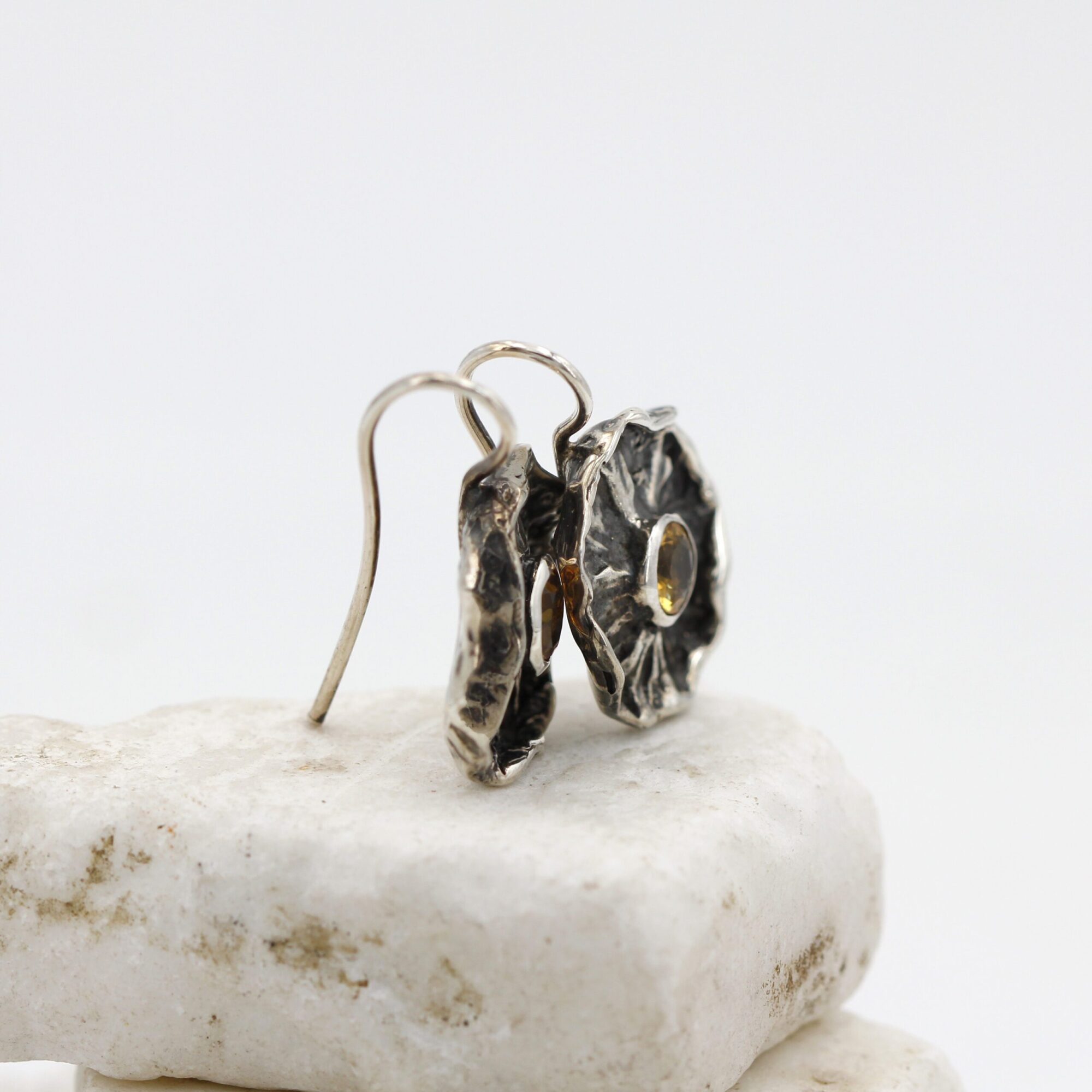Anna Gioielli Winter Flower orecchini argento 925 quarzo citrino