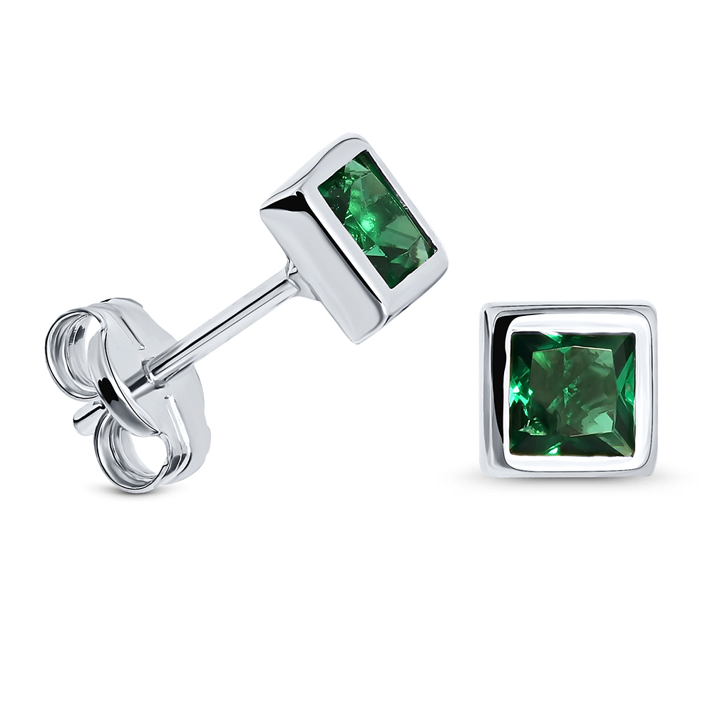 Miore Earrings orecchini oro bianco 9kt smeraldo