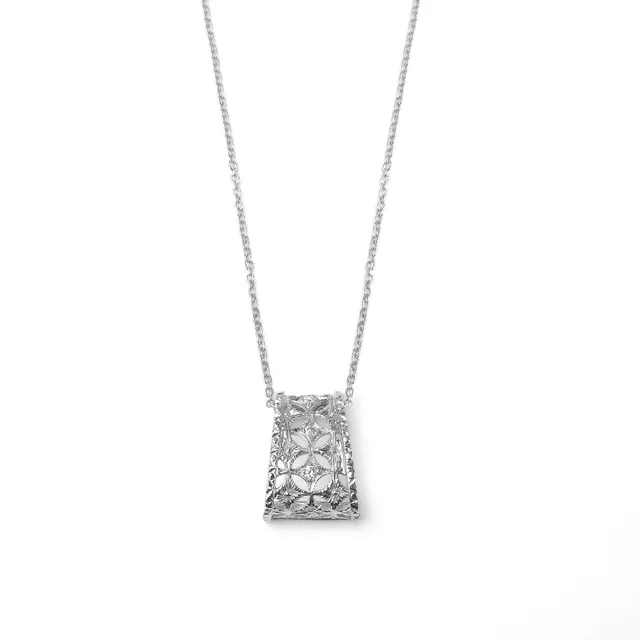 Noi Gioielli Ornato collana oro bianco 18kt diamanti incisa
