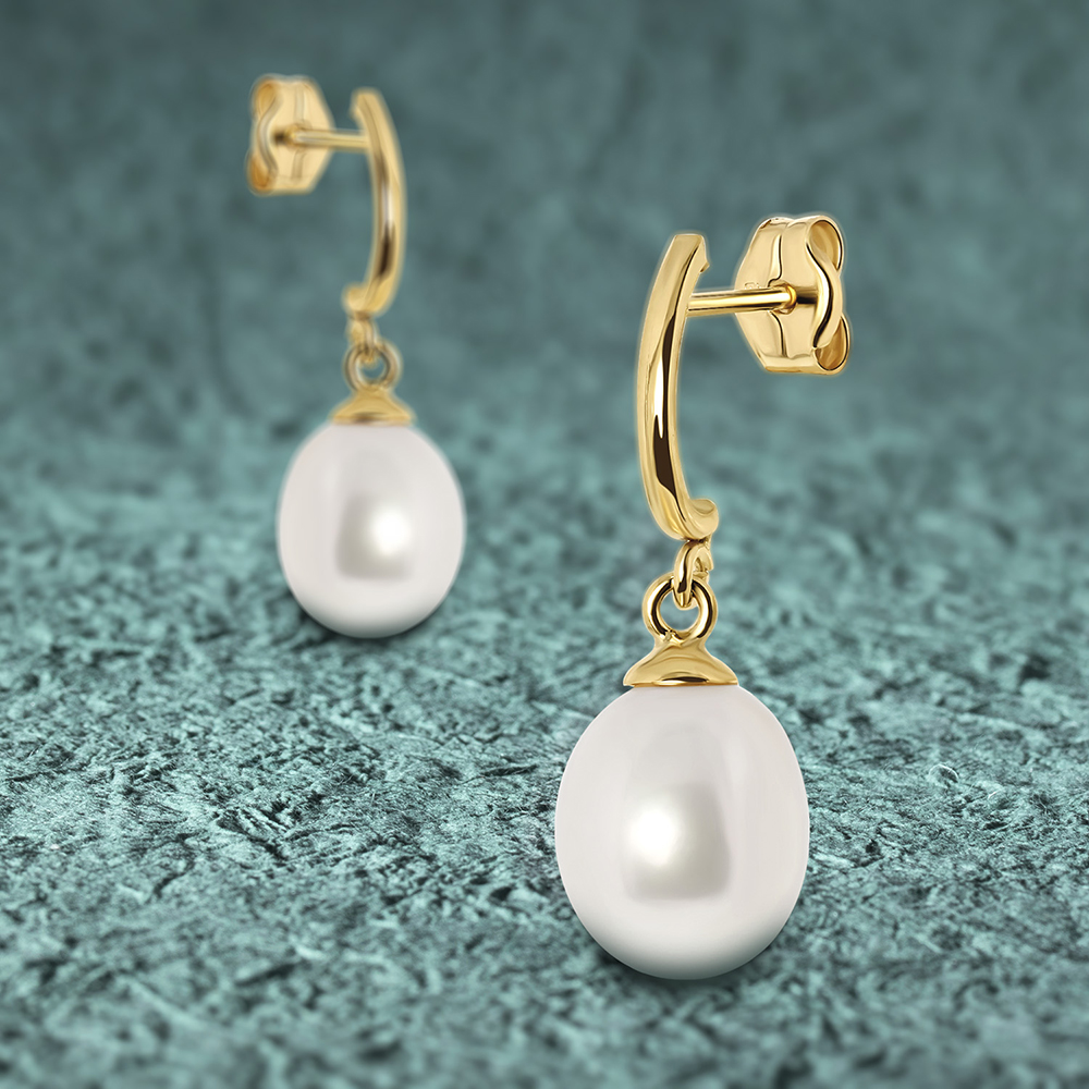 Miore Earrings Orecchini Oro Giallo 14KT Perla
