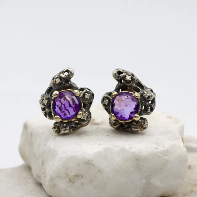 Anna Gioielli Collezione Marte orecchini ametista 8 ct diamanti
