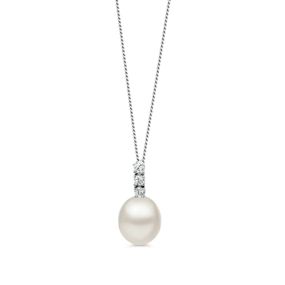 Miore Collana Perle Oro Bianco 9Kt 375