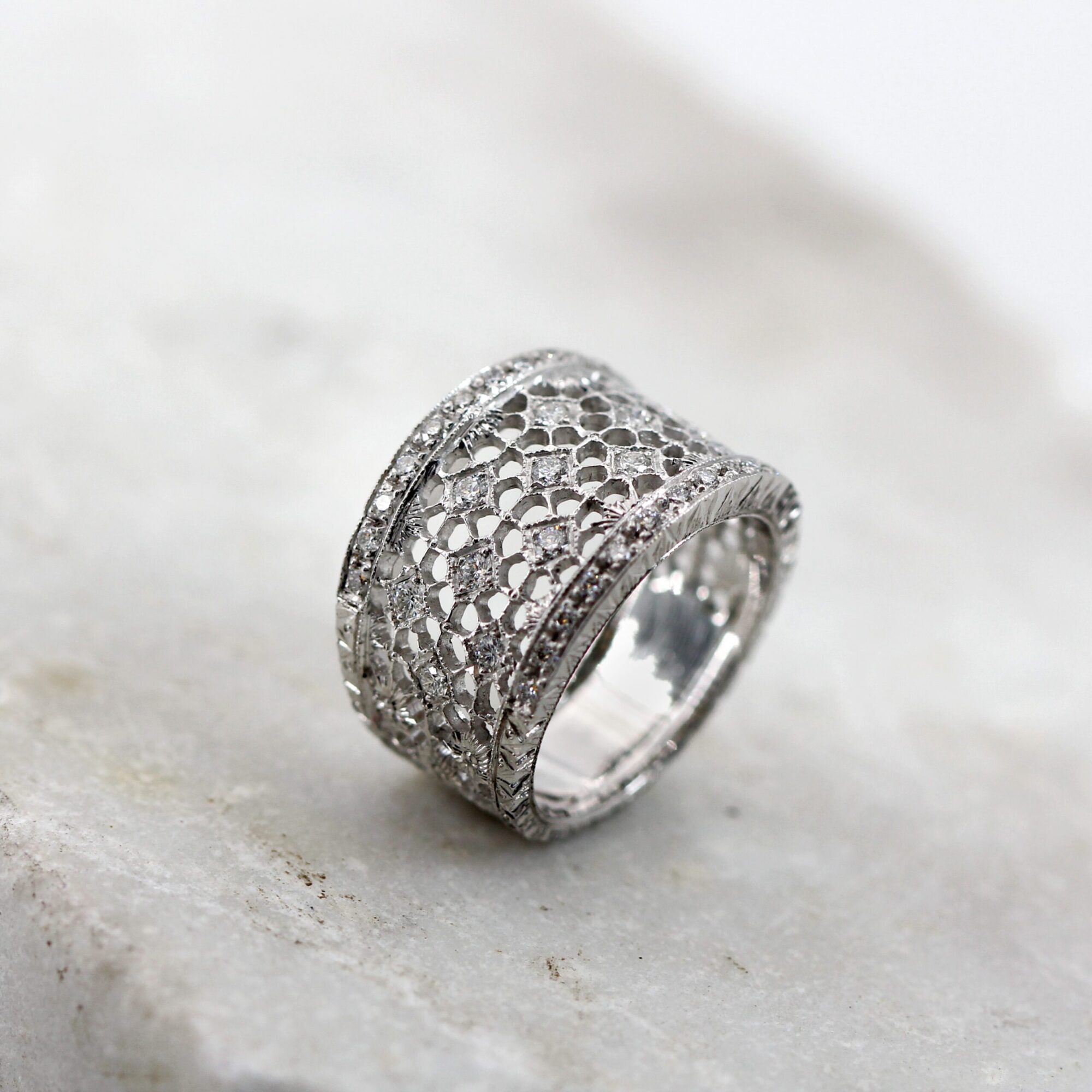 Anna Gioielli Fiorentino anello oro bianco diamanti 0,63 ct