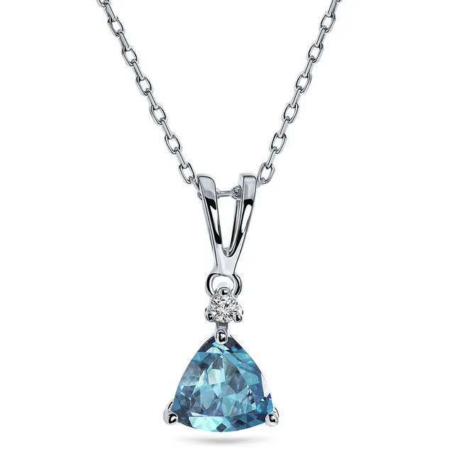 Miore Necklace Collana Oro Bianco 9Kt Acquamarina