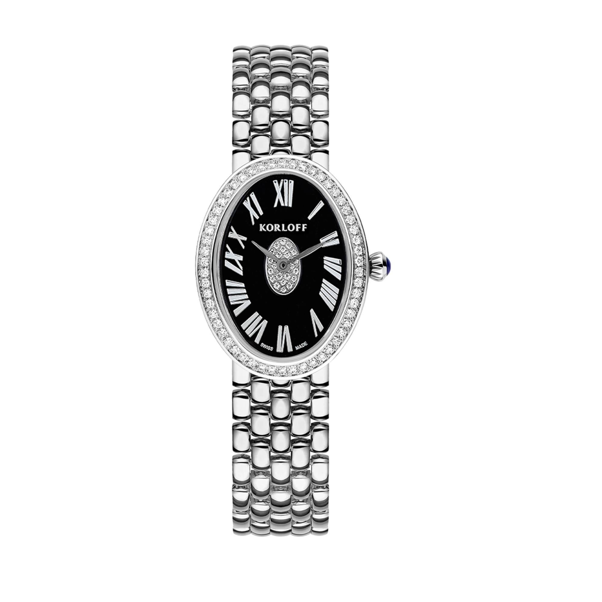 Korloff Iconik 04WA830108 Orologio Acciaio Diamanti Nero