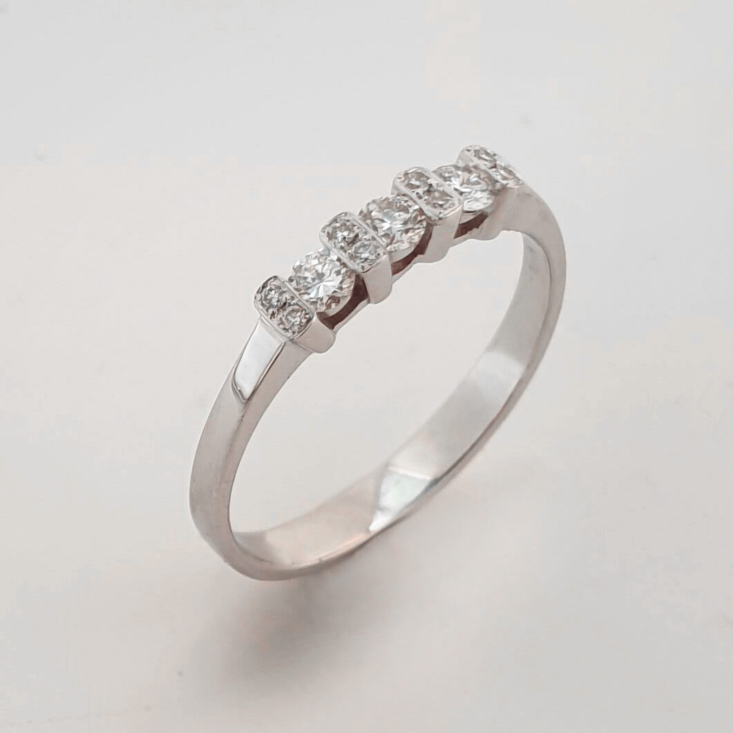 Anna Gioielli Gioielli Classici anello trilogy oro bianco 0.24 ct