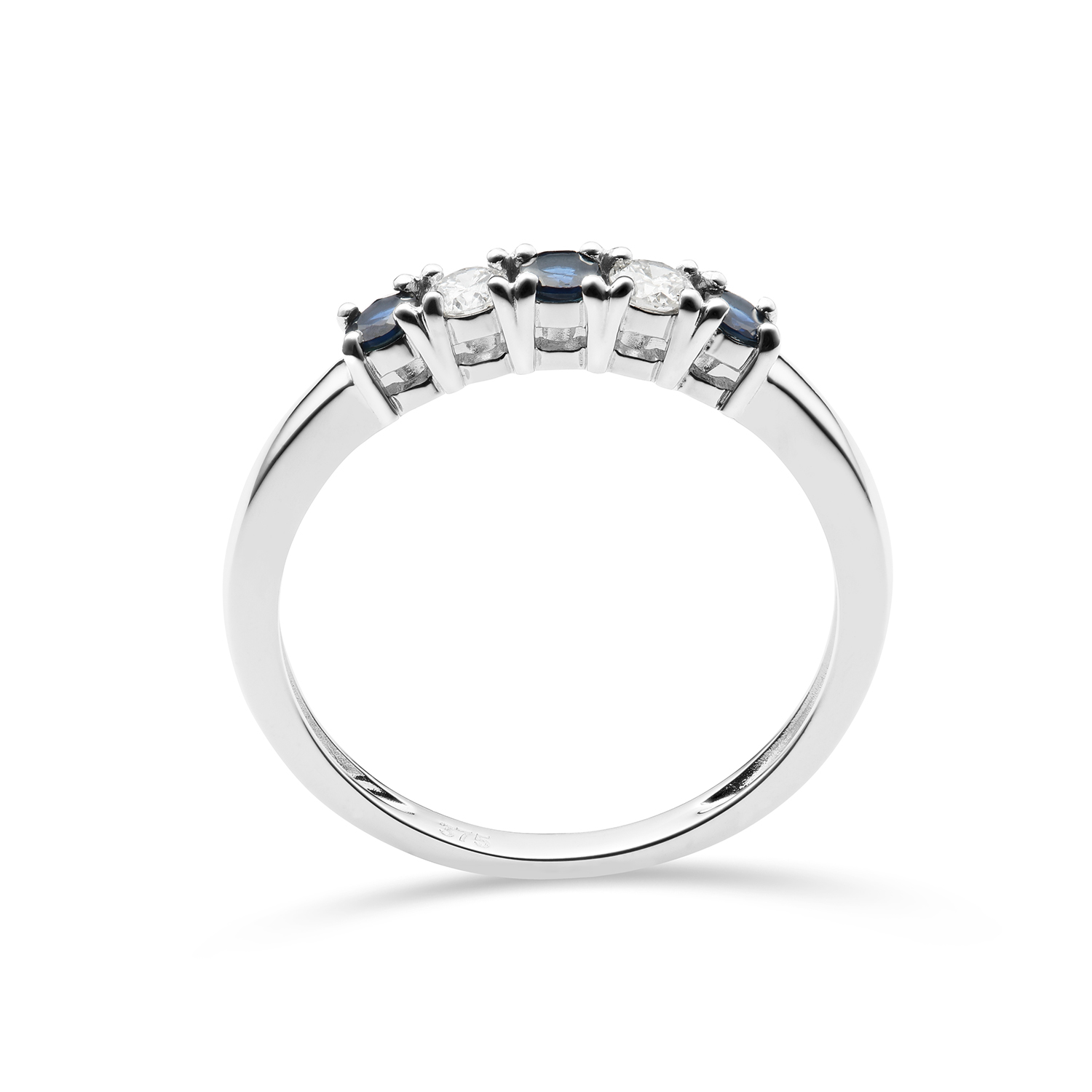 Miore Ring anello oro bianco 9kt zaffiro naturale