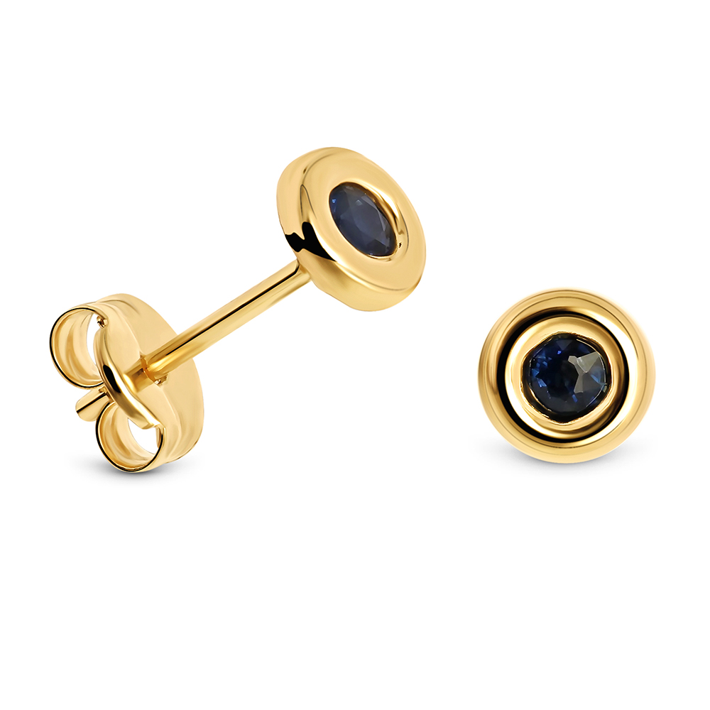 Miore Orecchini Oro Giallo 14KT Zaffiro Creato