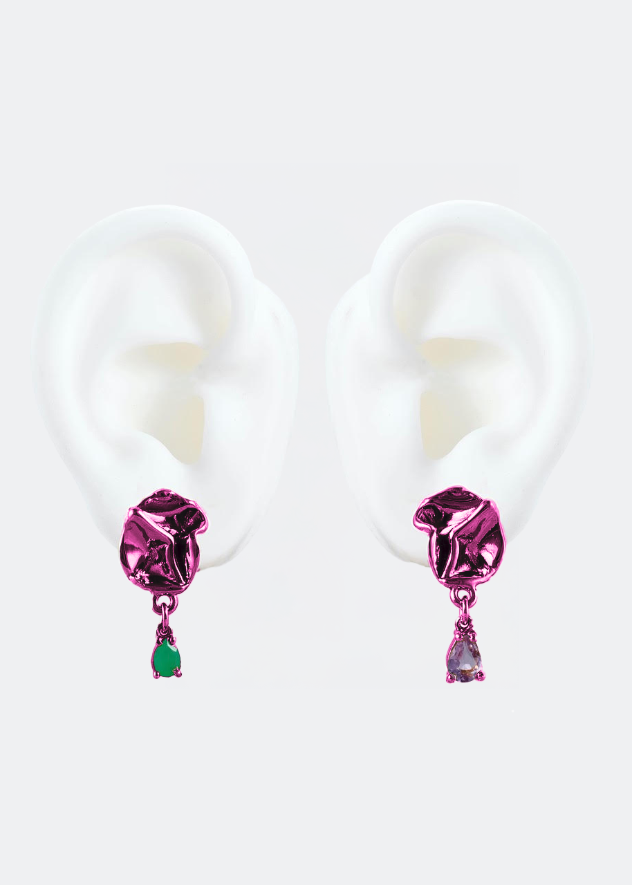 Voodoo Jewels Mini Color Izamal orecchini bronzo viola