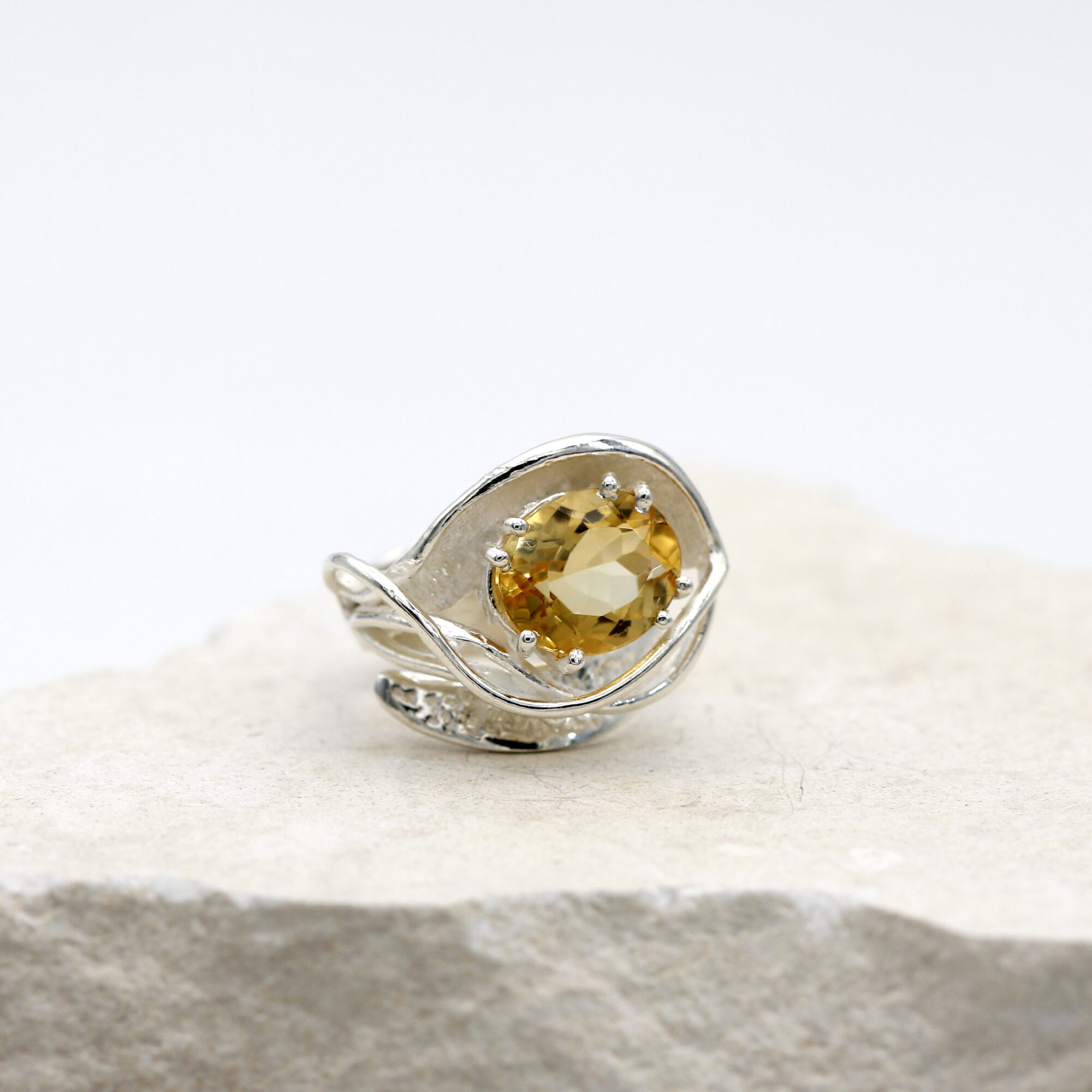 Anna Gioielli Anelli anello argento citrino naturale regolabile