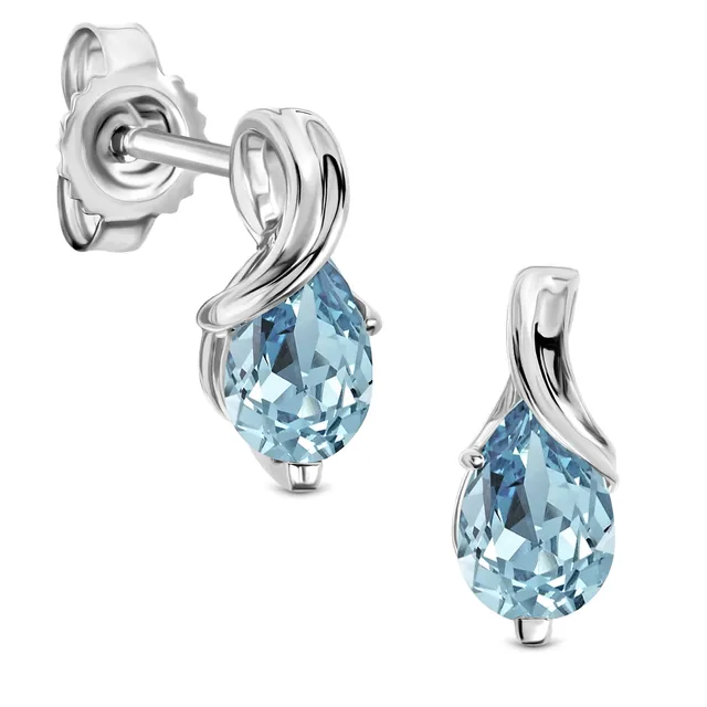 Miore Earrings Orecchini Oro Bianco Topazio Blu
