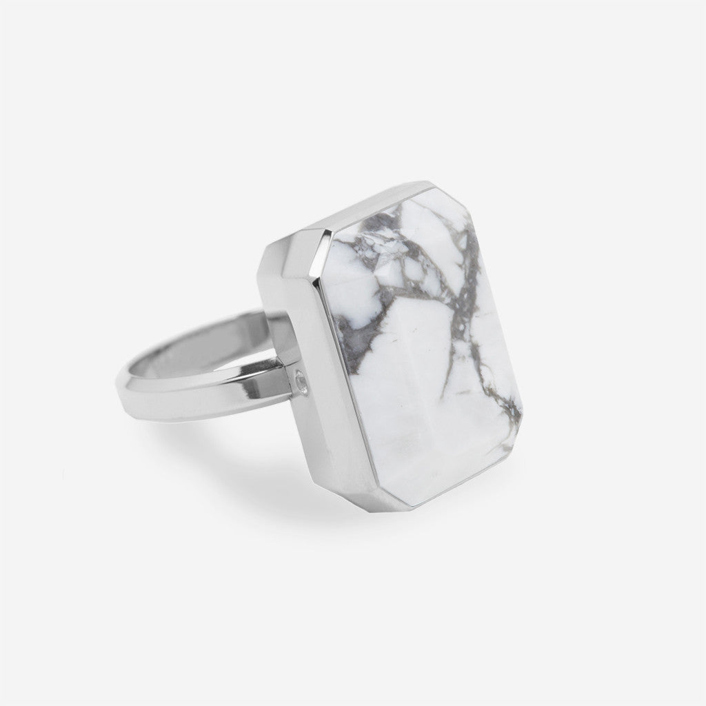 Ringly Luxe Full Moon Anello Smart Howlite Misura 8 Acciaio