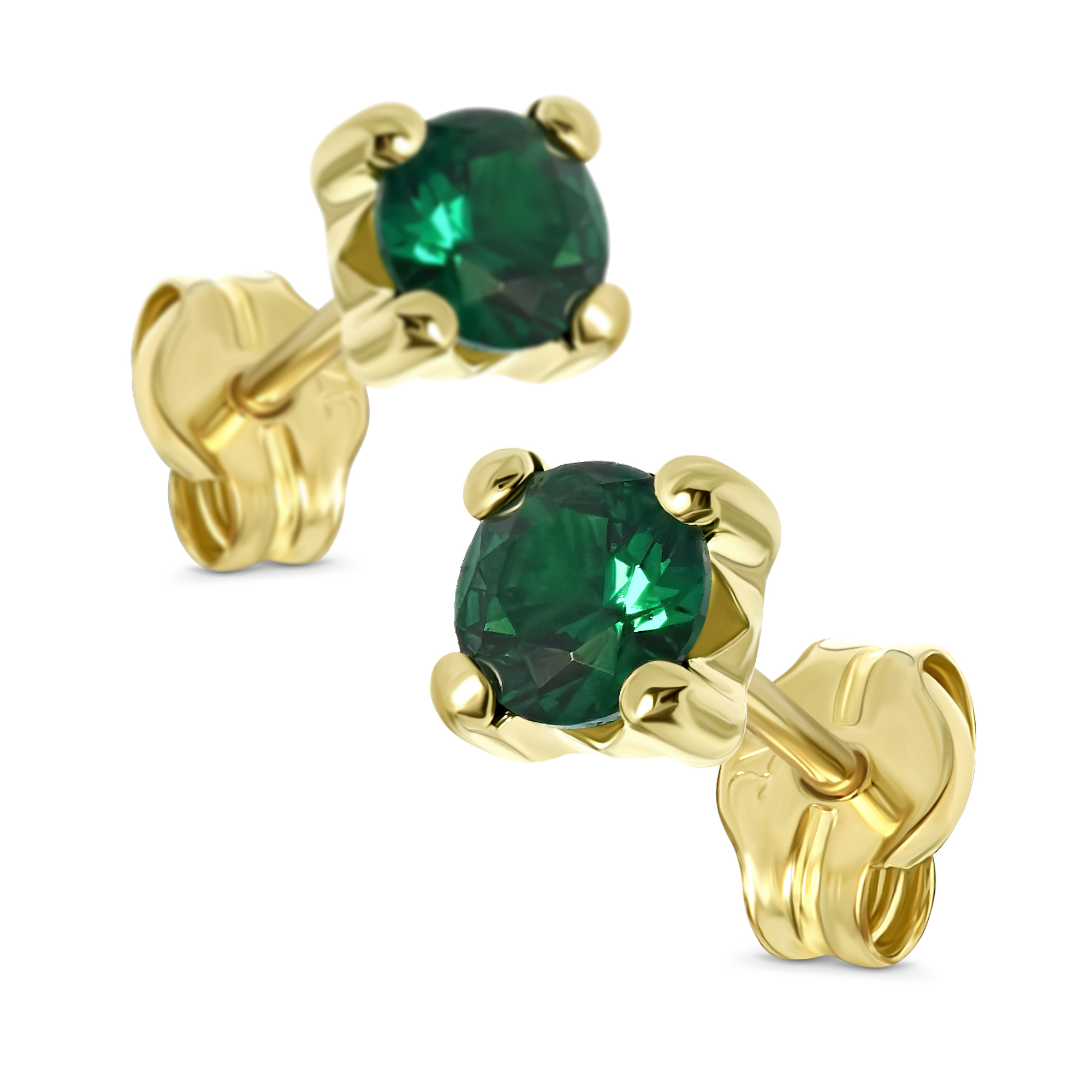Miore Earrings orecchini oro giallo 9kt smeraldo creato