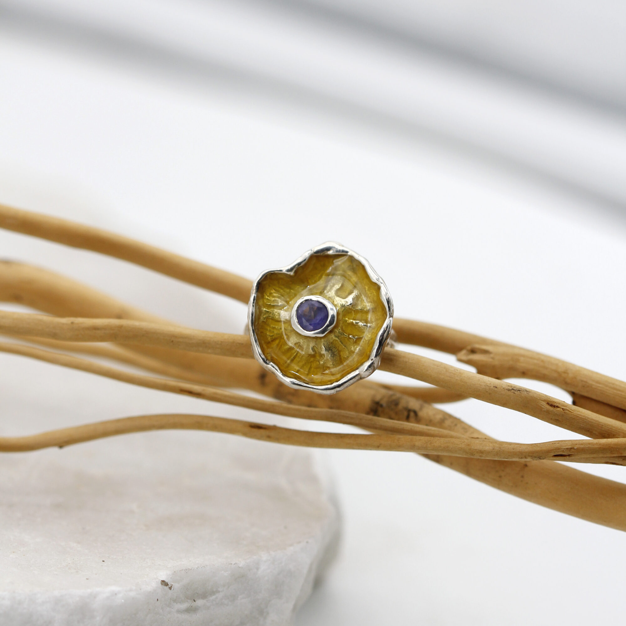 Anna Gioielli Winter Flower anello argento iolite 17mm