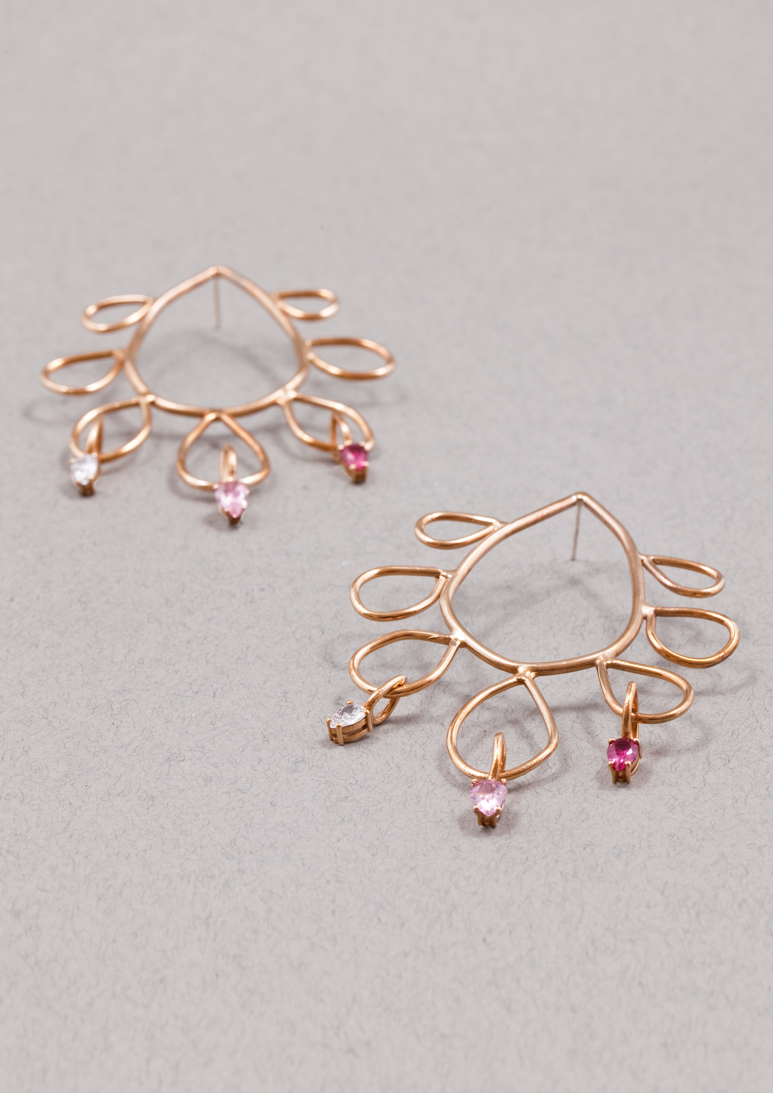Voodoo Jewels Bold Shapes Bloom orecchini bronzo pietre charms