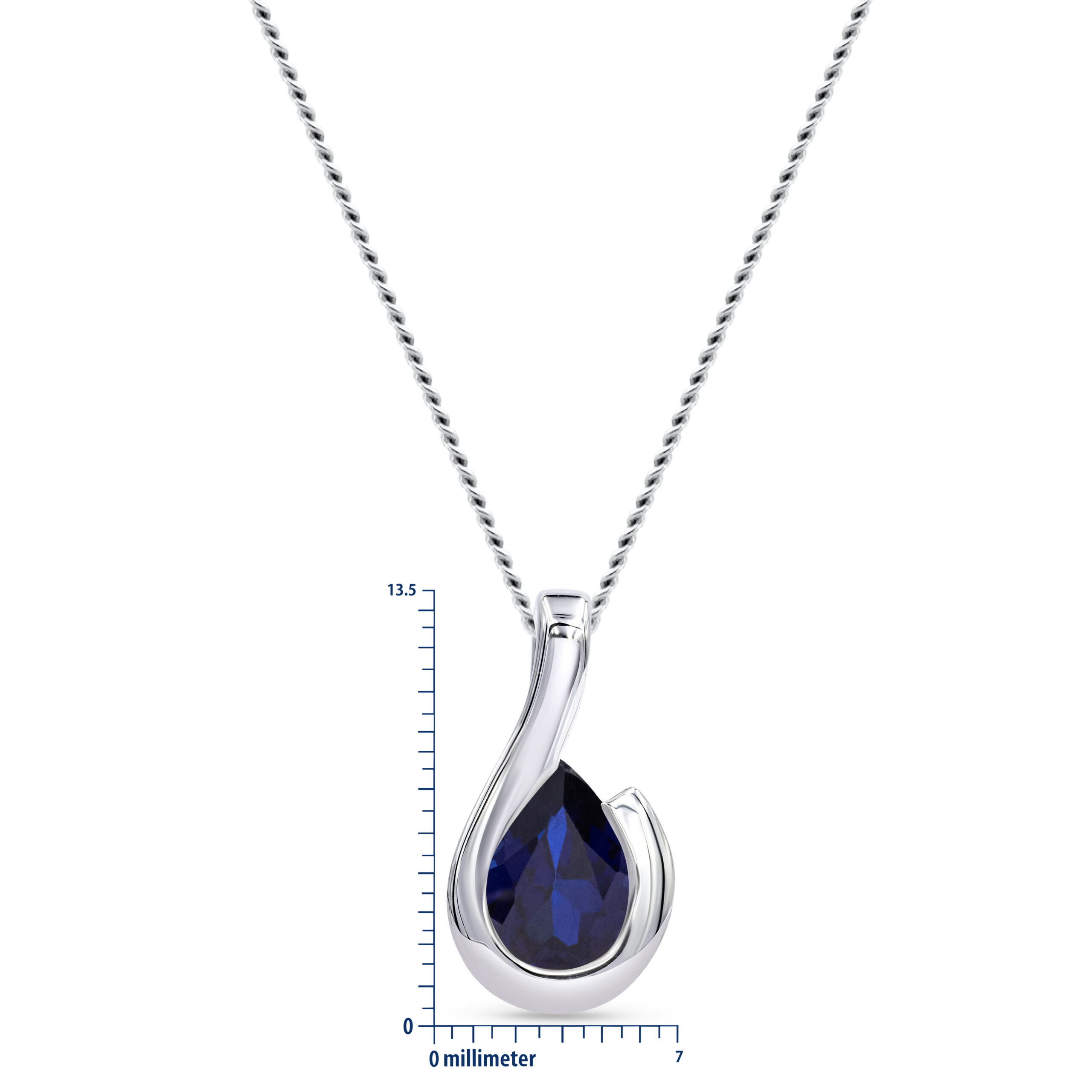 Miore Necklace collana oro bianco 375 zaffiro blu creato
