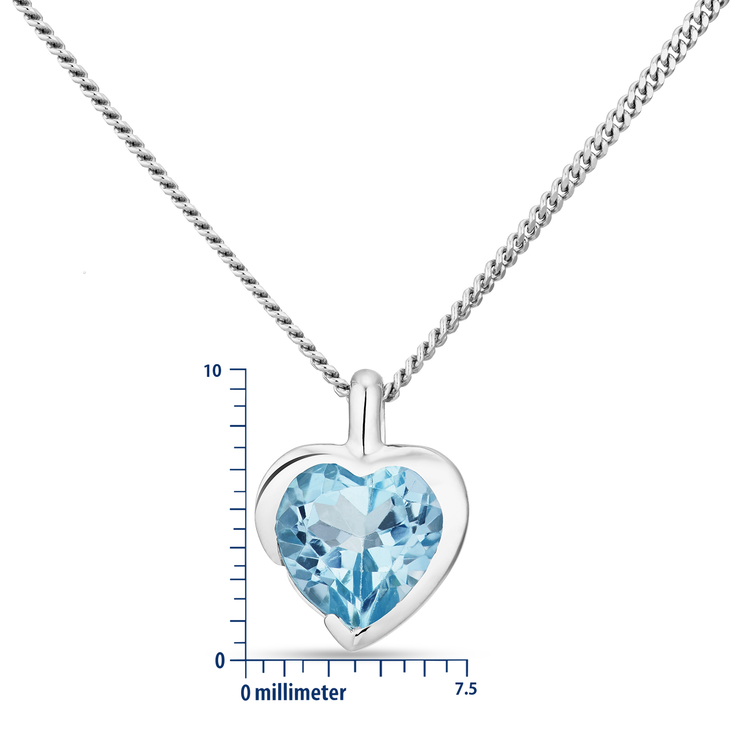 Miore collana oro bianco 9Kt topazio blu