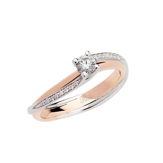 Polello Si Lo Voglio Anello Solitario in Oro con Diamante