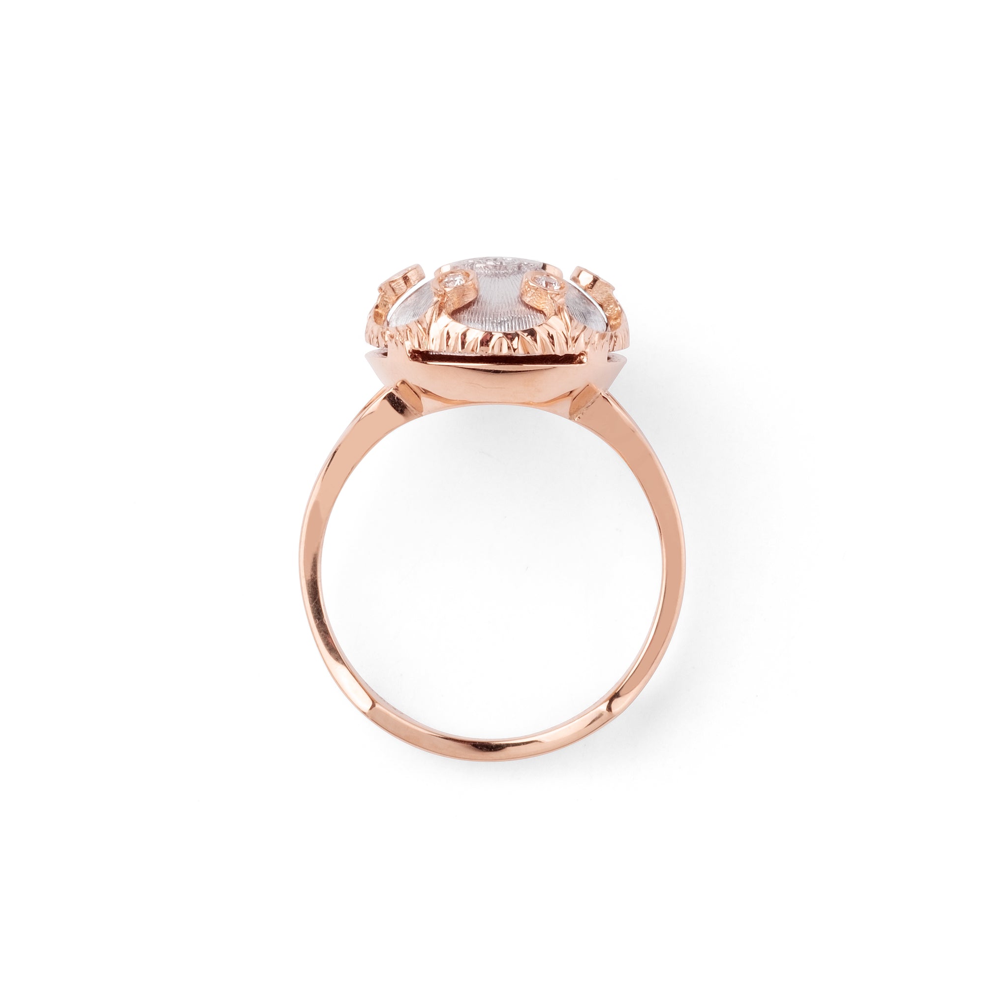 Noi Gioielli Firenze 1873 Ornato anello corona oro rosa diamanti