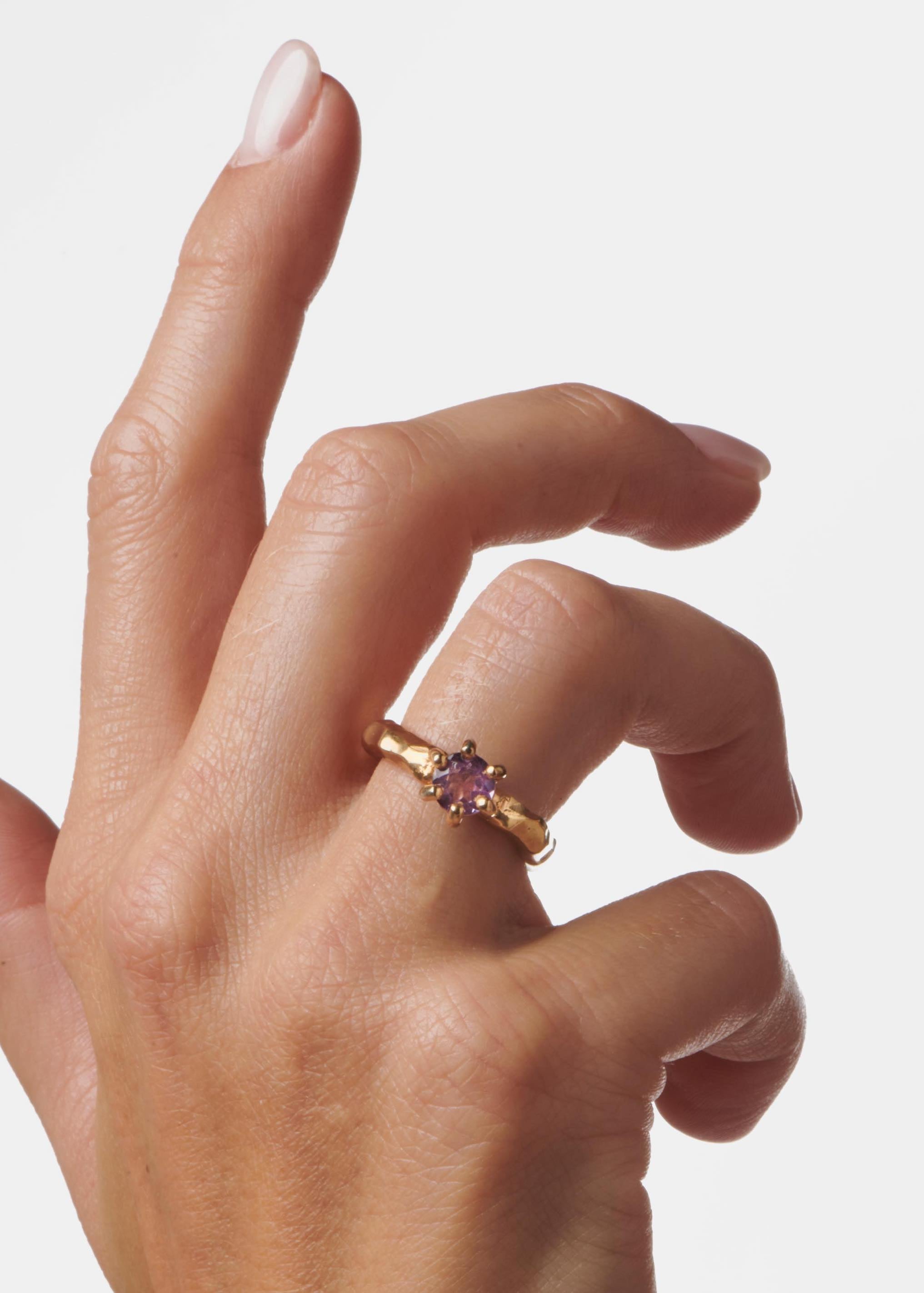 Voodoo Jewels Love Letter Purple anello argento ametista
