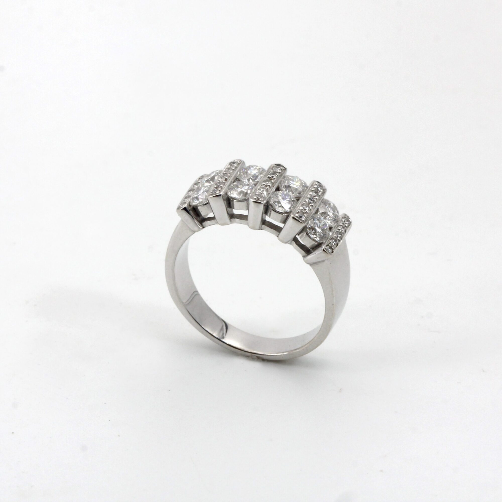 Anna Gioielli Gioielli Classici Anello Traversine Oro Brillanti 1.33ct