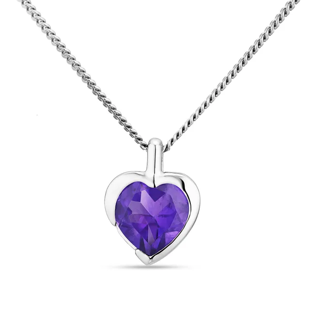 Miore Necklace Collana Oro Bianco 9KT Ametista Viola